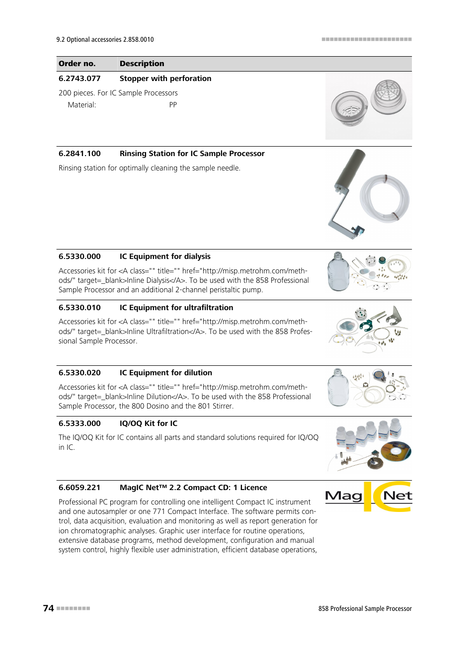 Metrohm 858 Professional Sample Processor User Manual | Page 82 / 105