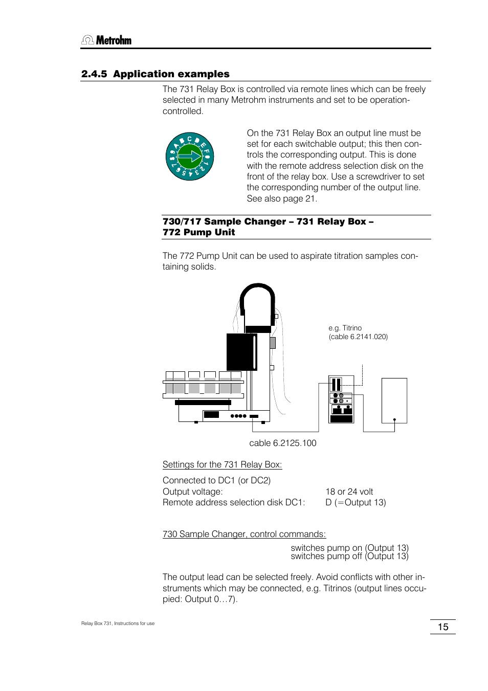Metrohm 731 Relay Box User Manual | Page 21 / 35