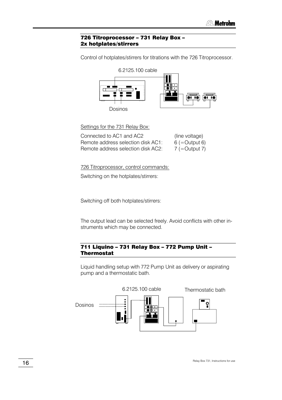 Metrohm 731 Relay Box User Manual | Page 22 / 35