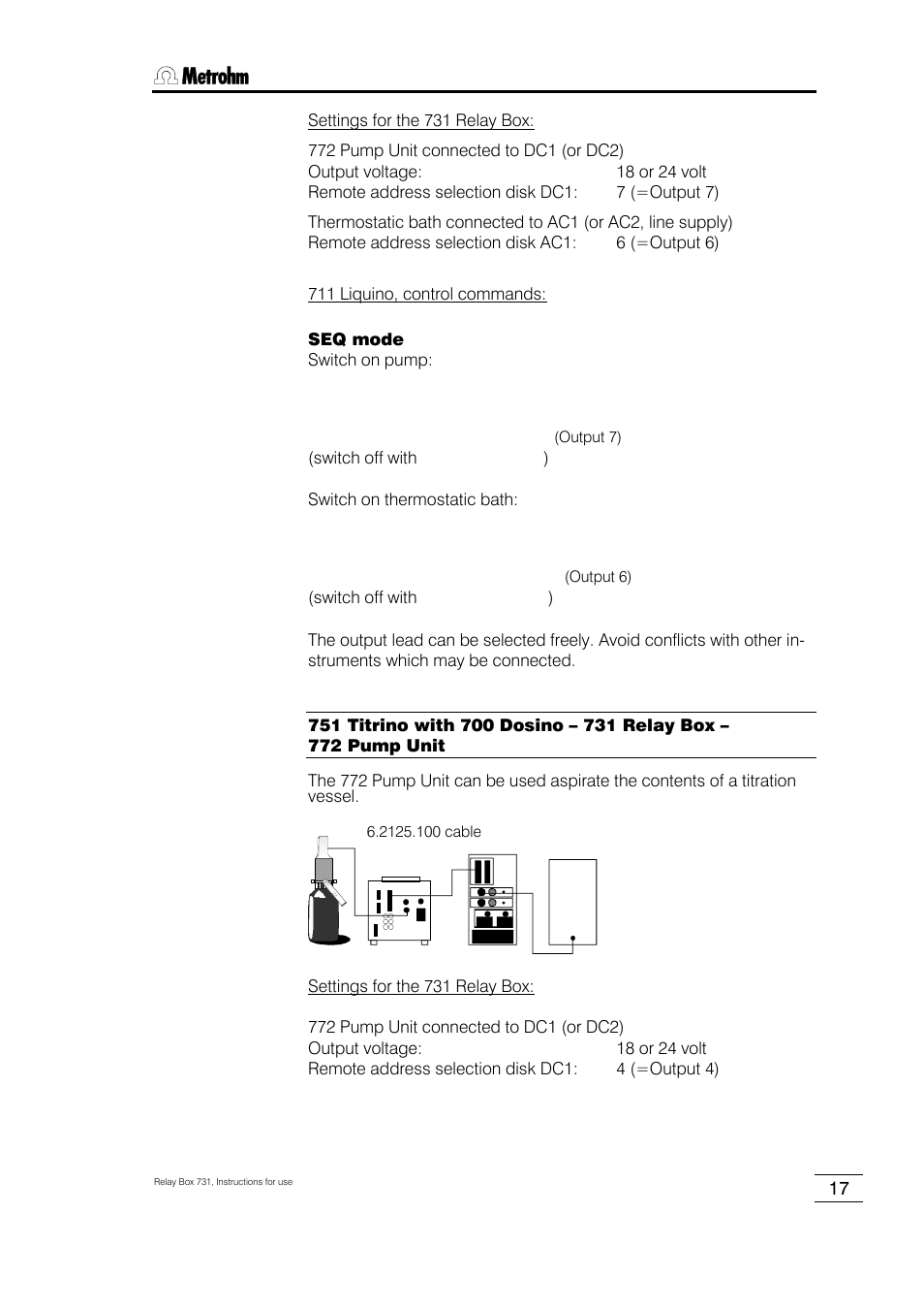 Metrohm 731 Relay Box User Manual | Page 23 / 35