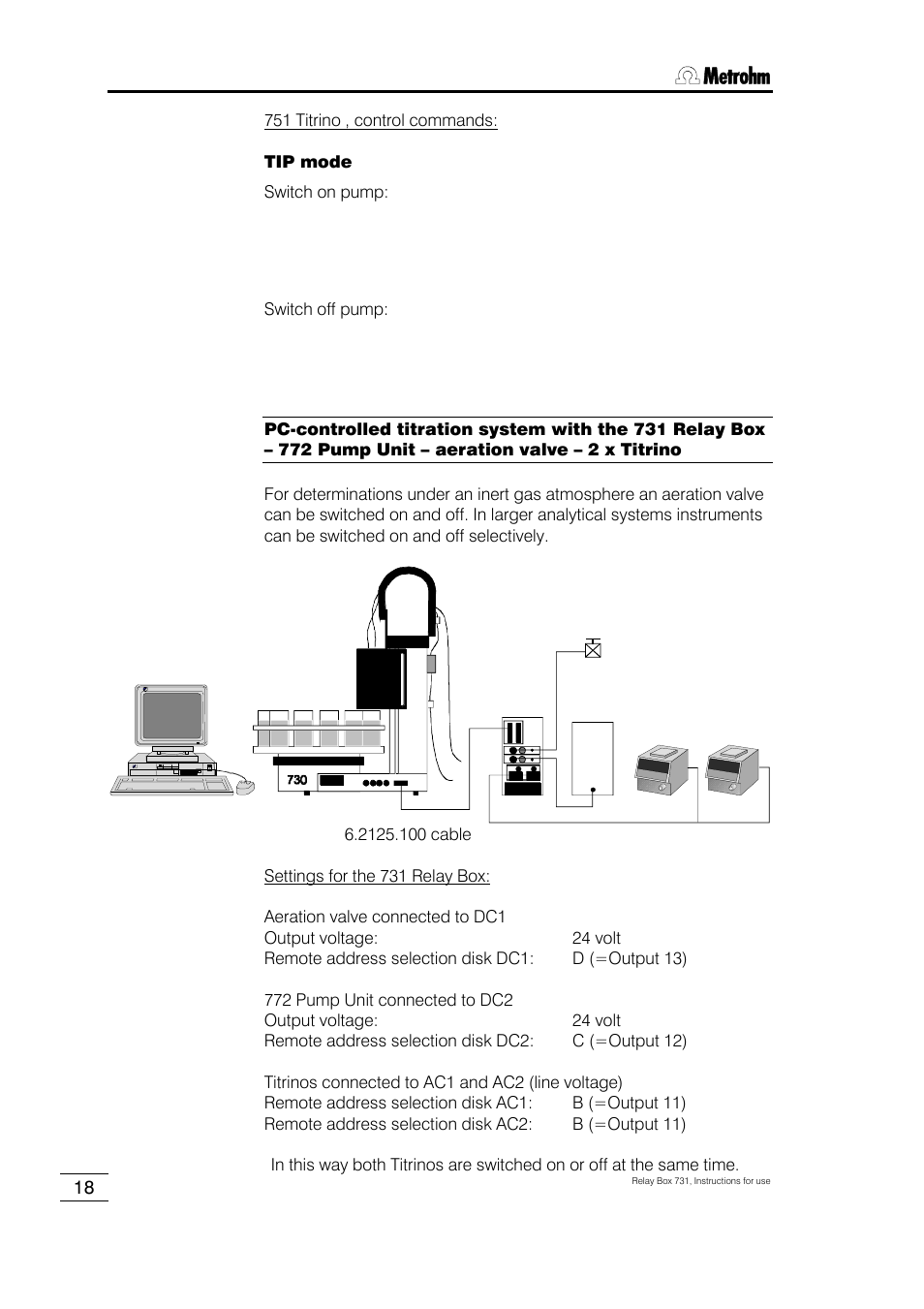 Metrohm 731 Relay Box User Manual | Page 24 / 35