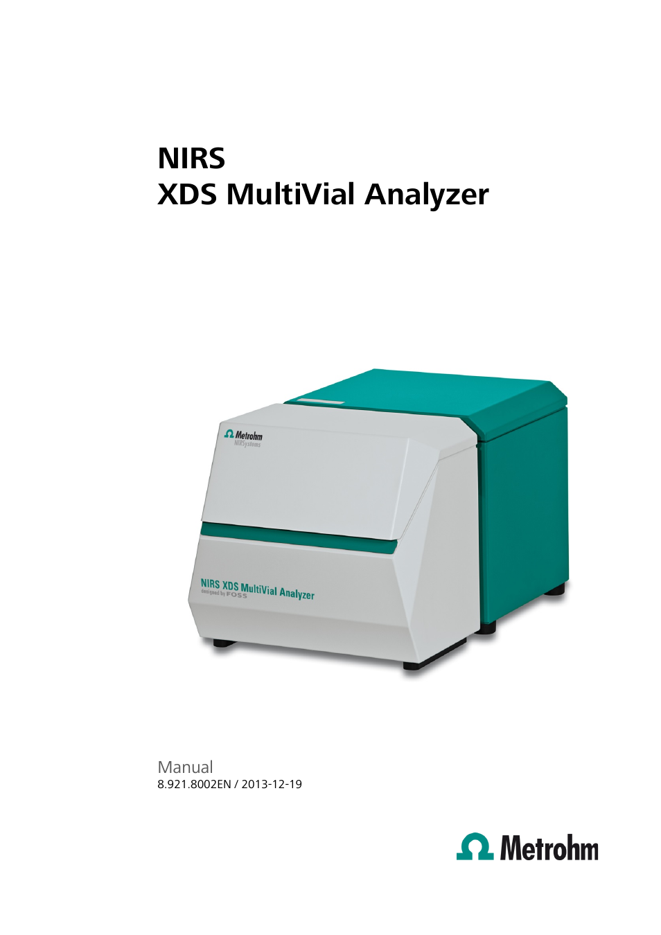 Metrohm NIRS XDS MultiVial Analyzer User Manual | 117 pages