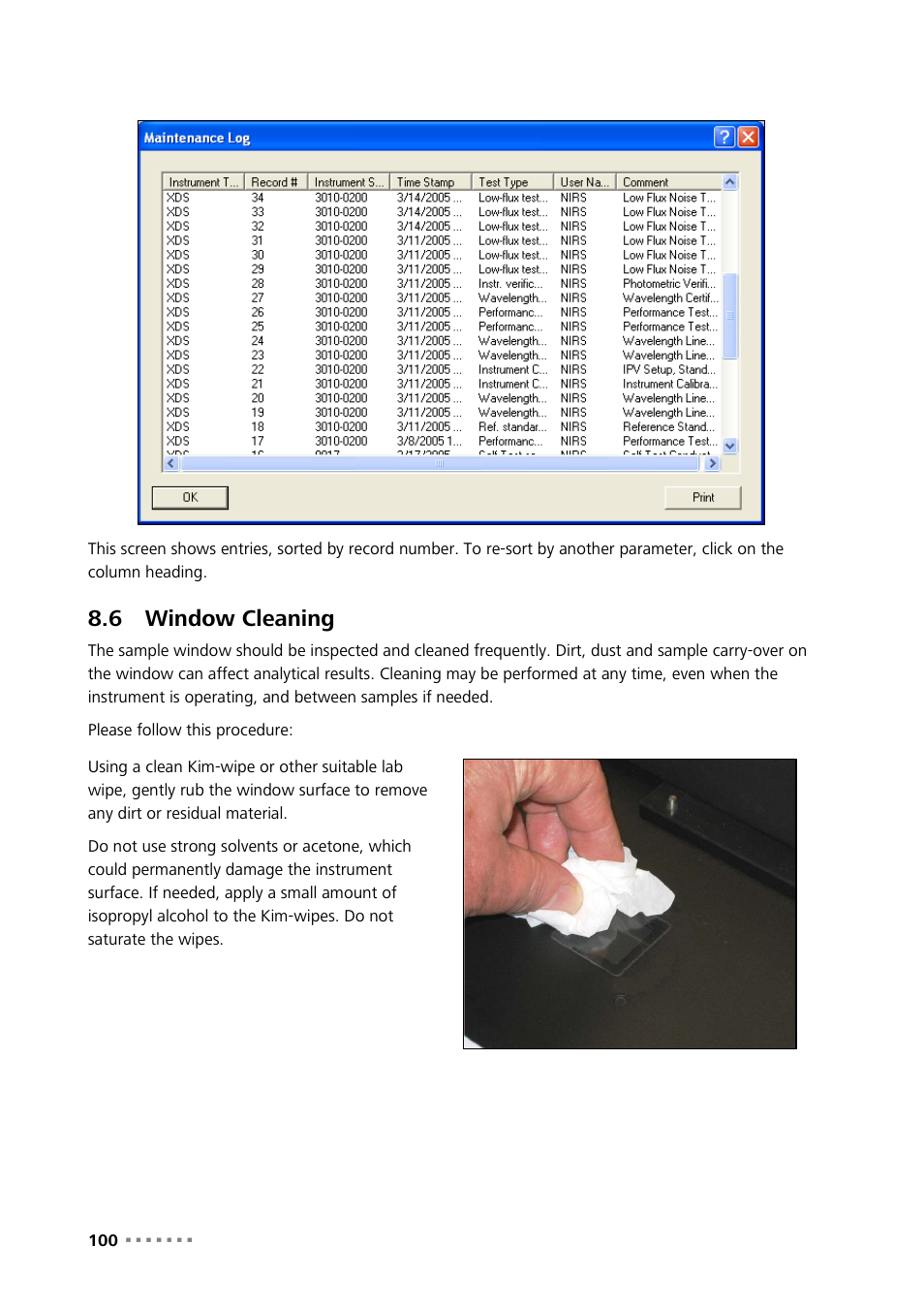 6 window cleaning, Window cleaning | Metrohm NIRS XDS MultiVial Analyzer User Manual | Page 102 / 117