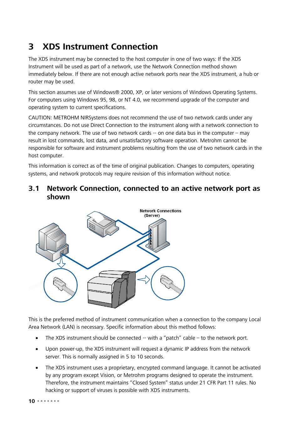 3 xds instrument connection, Xds instrument connection, 3xds instrument connection | Metrohm NIRS XDS MultiVial Analyzer User Manual | Page 12 / 117