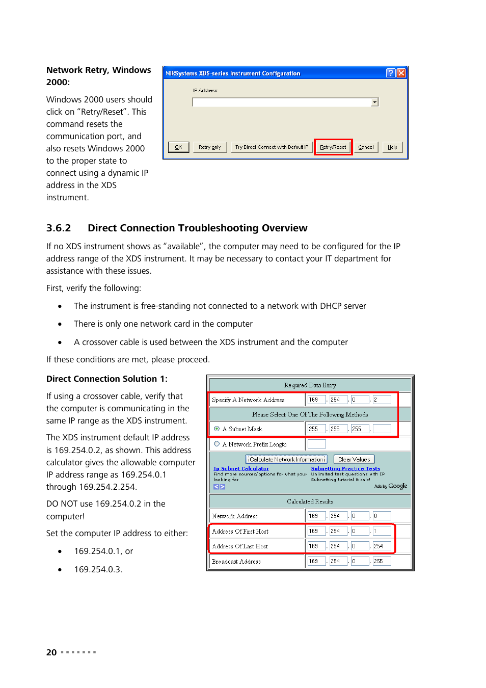 2 direct connection troubleshooting overview, Direct connection troubleshooting overview | Metrohm NIRS XDS MultiVial Analyzer User Manual | Page 22 / 117
