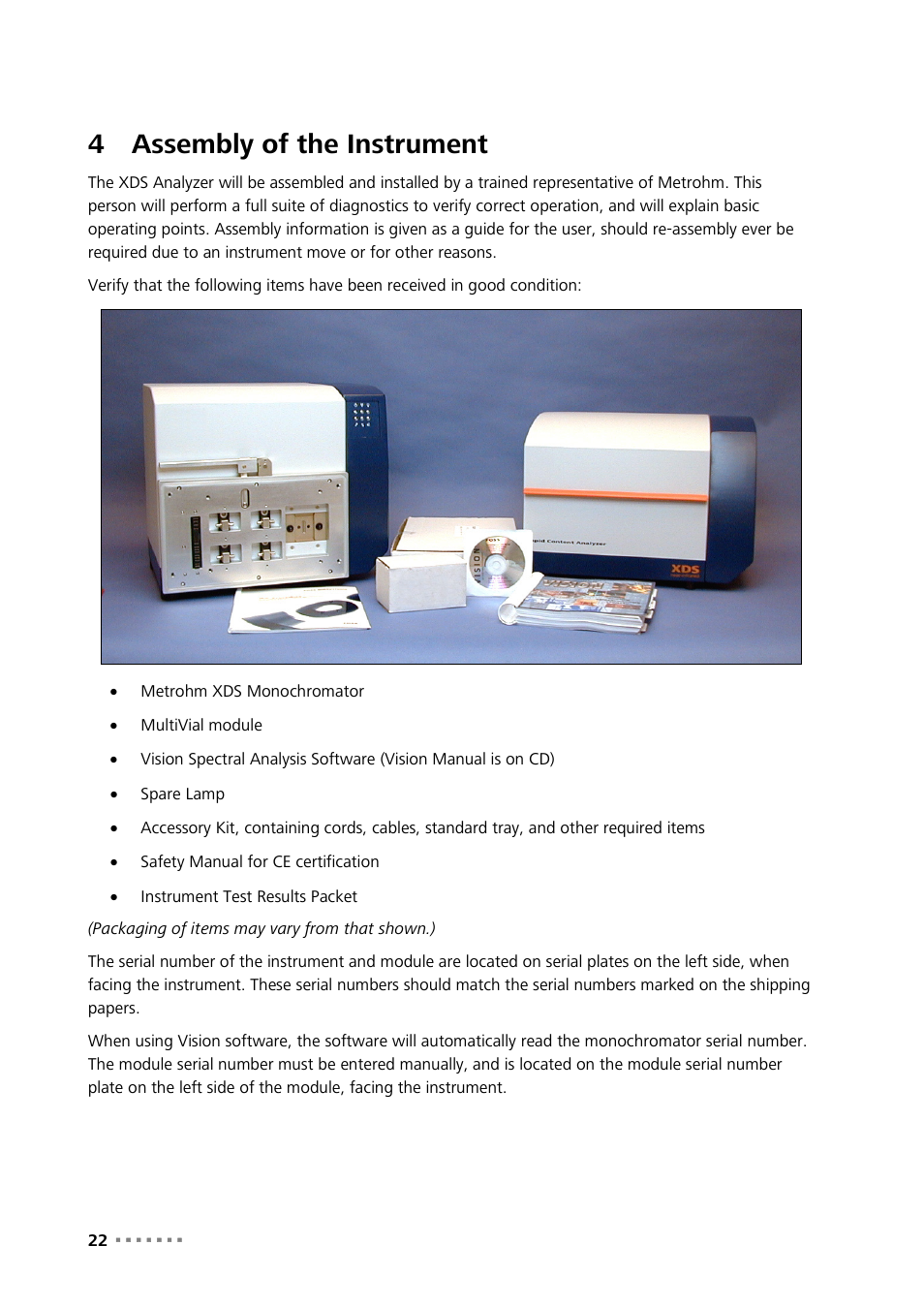 4 assembly of the instrument, Assembly of the instrument, 4assembly of the instrument | Metrohm NIRS XDS MultiVial Analyzer User Manual | Page 24 / 117