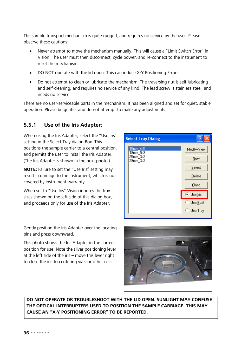 1 use of the iris adapter, Use of the iris adapter | Metrohm NIRS XDS MultiVial Analyzer User Manual | Page 38 / 117