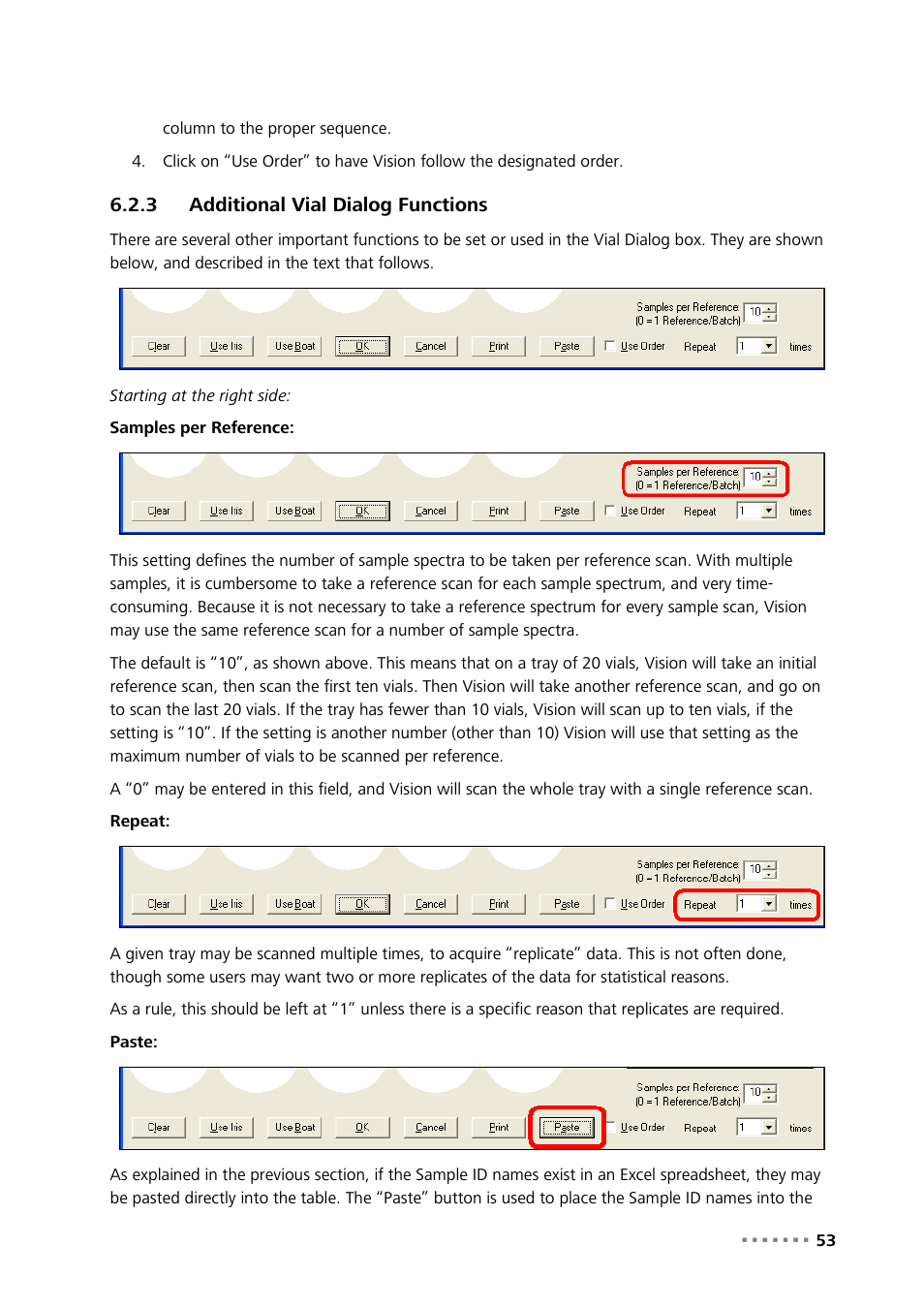 3 additional vial dialog functions, Additional vial dialog functions | Metrohm NIRS XDS MultiVial Analyzer User Manual | Page 55 / 117