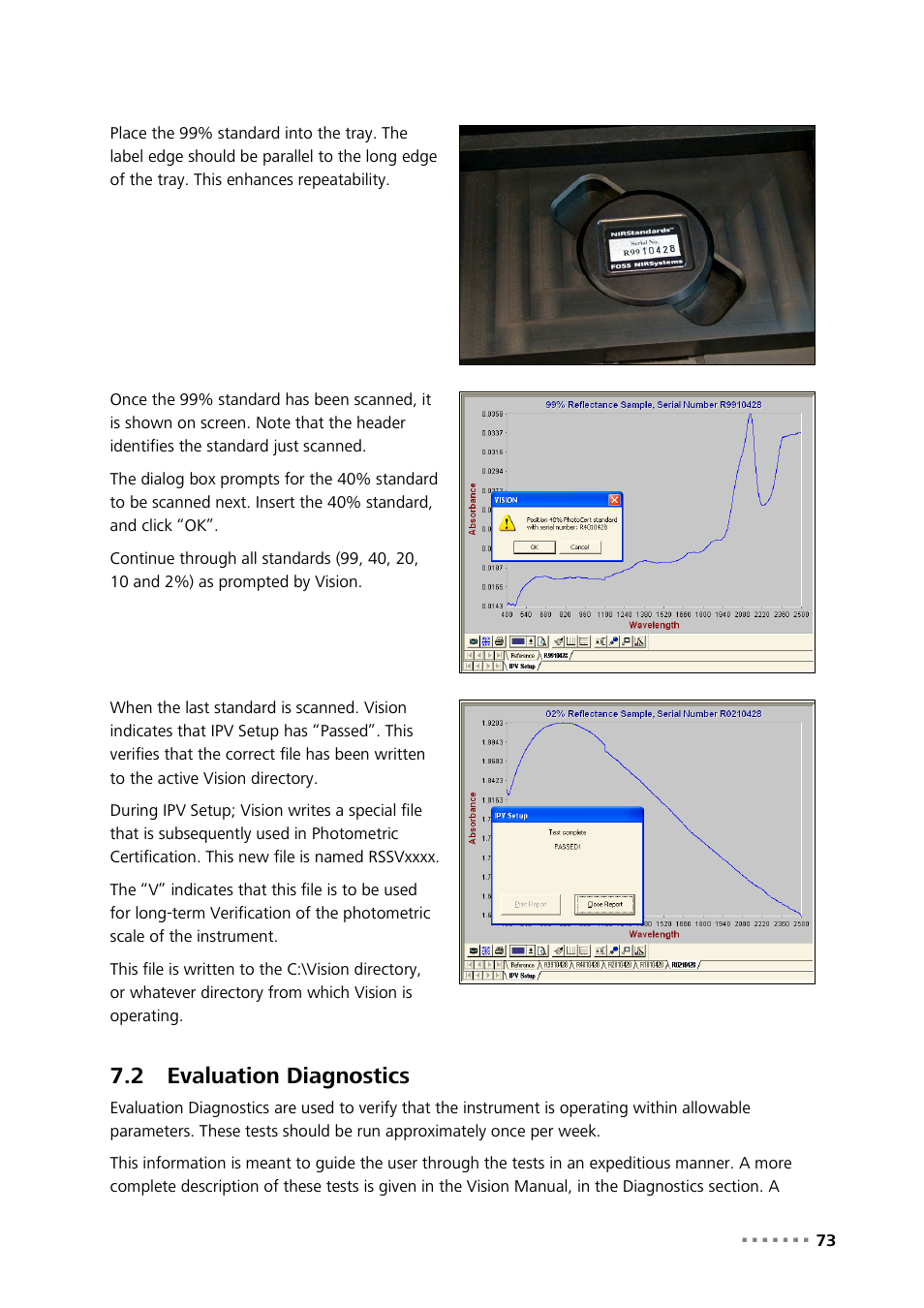 2 evaluation diagnostics, Evaluation diagnostics | Metrohm NIRS XDS MultiVial Analyzer User Manual | Page 75 / 117