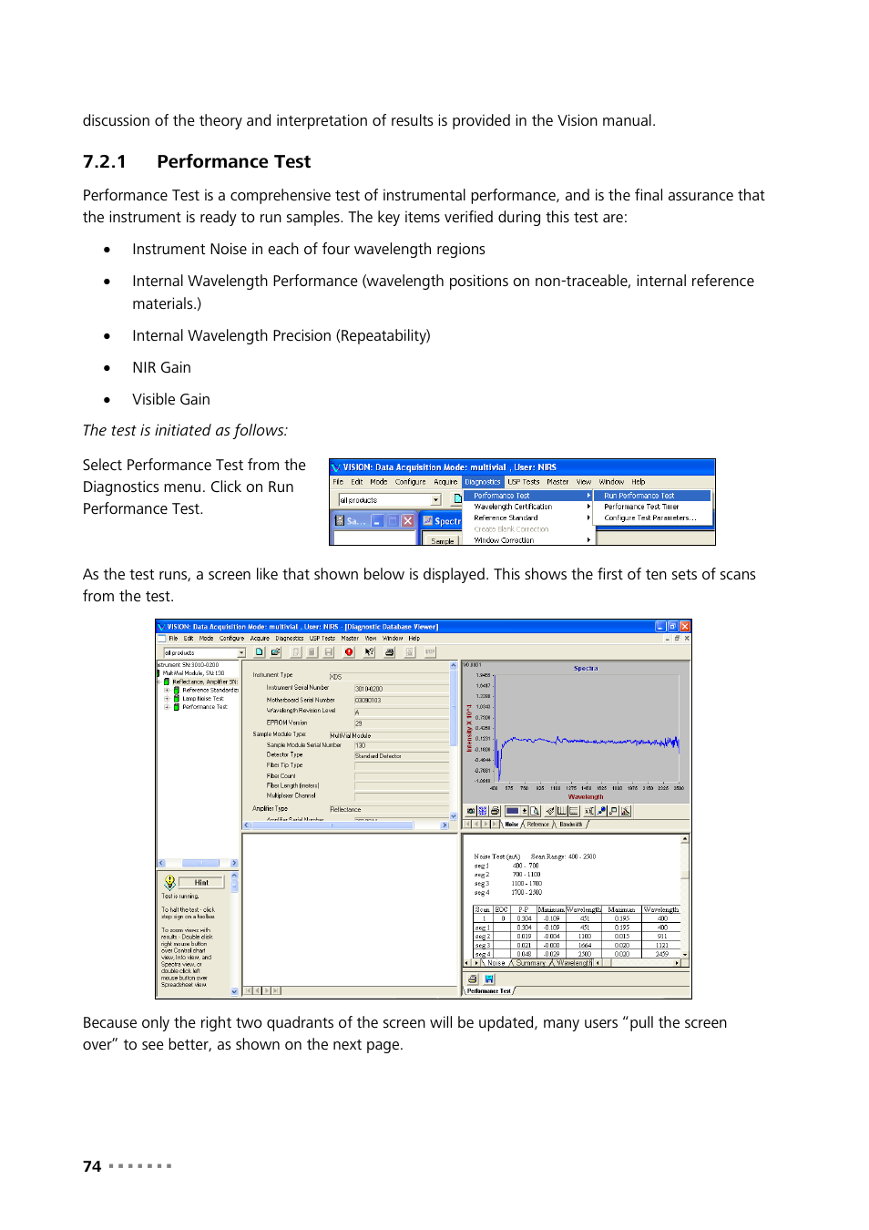 1 performance test, Performance test | Metrohm NIRS XDS MultiVial Analyzer User Manual | Page 76 / 117