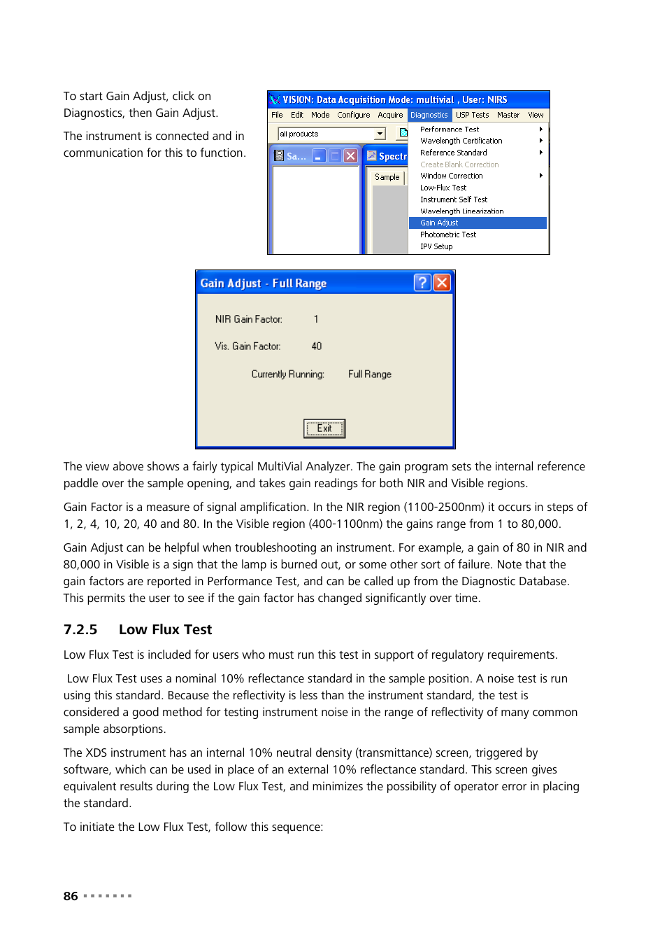 5 low flux test | Metrohm NIRS XDS MultiVial Analyzer User Manual | Page 88 / 117