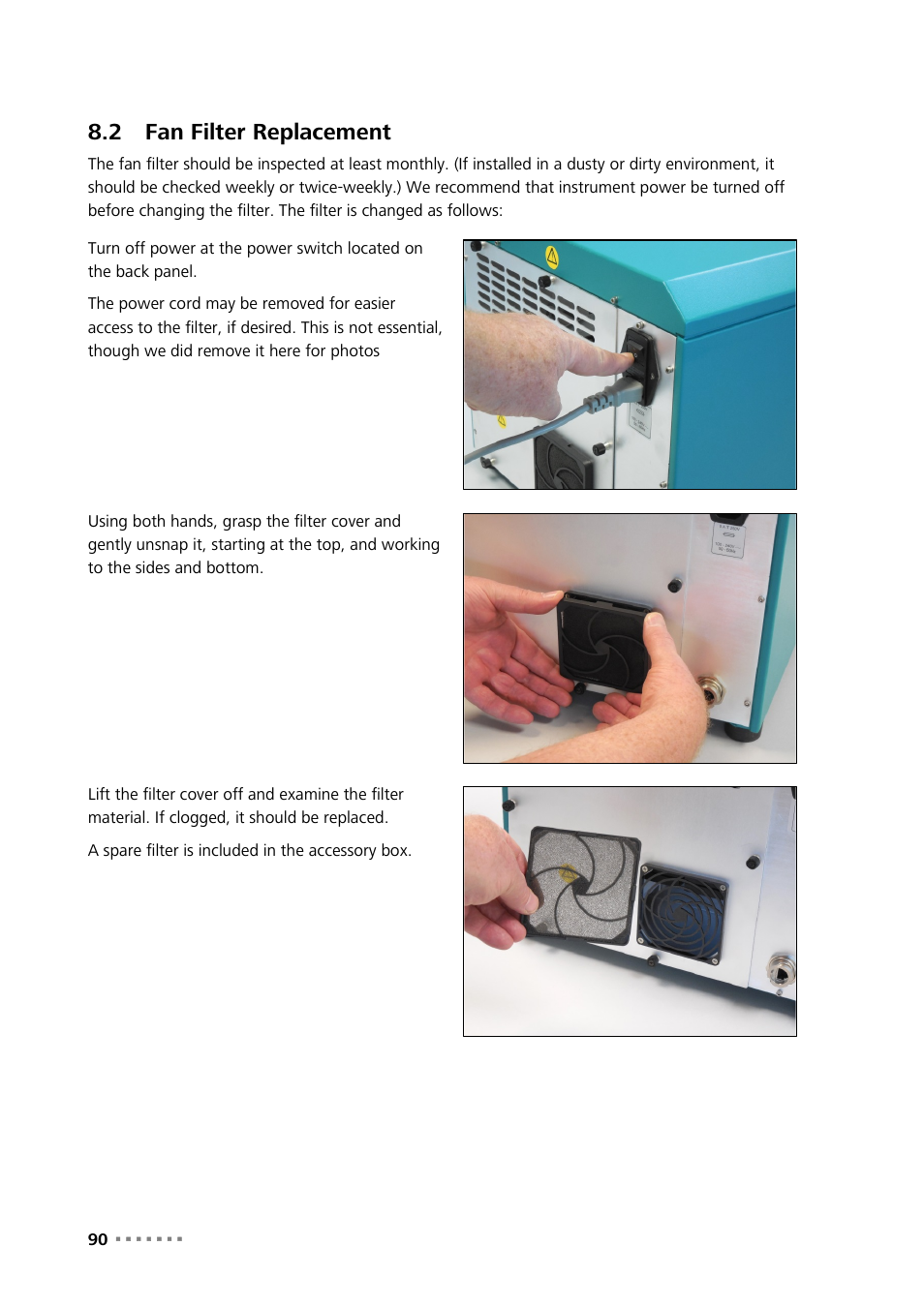 2 fan filter replacement, Fan filter replacement | Metrohm NIRS XDS MultiVial Analyzer User Manual | Page 92 / 117