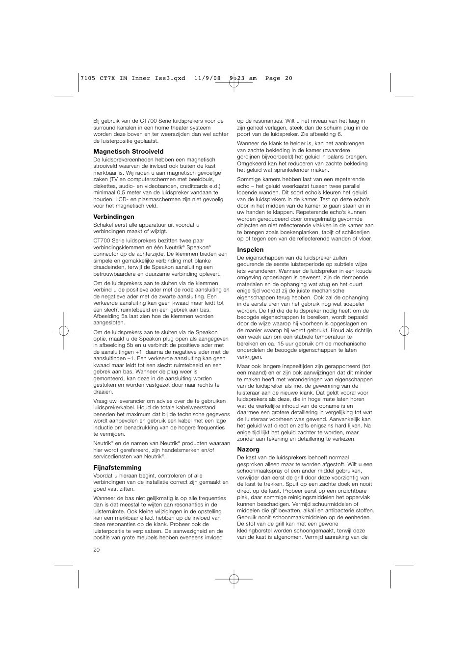 Bowers & Wilkins CT700 SERIES CT7.4 LCRS User Manual | Page 23 / 48