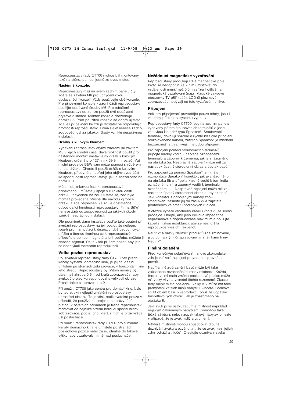 Bowers & Wilkins CT700 SERIES CT7.4 LCRS User Manual | Page 32 / 48