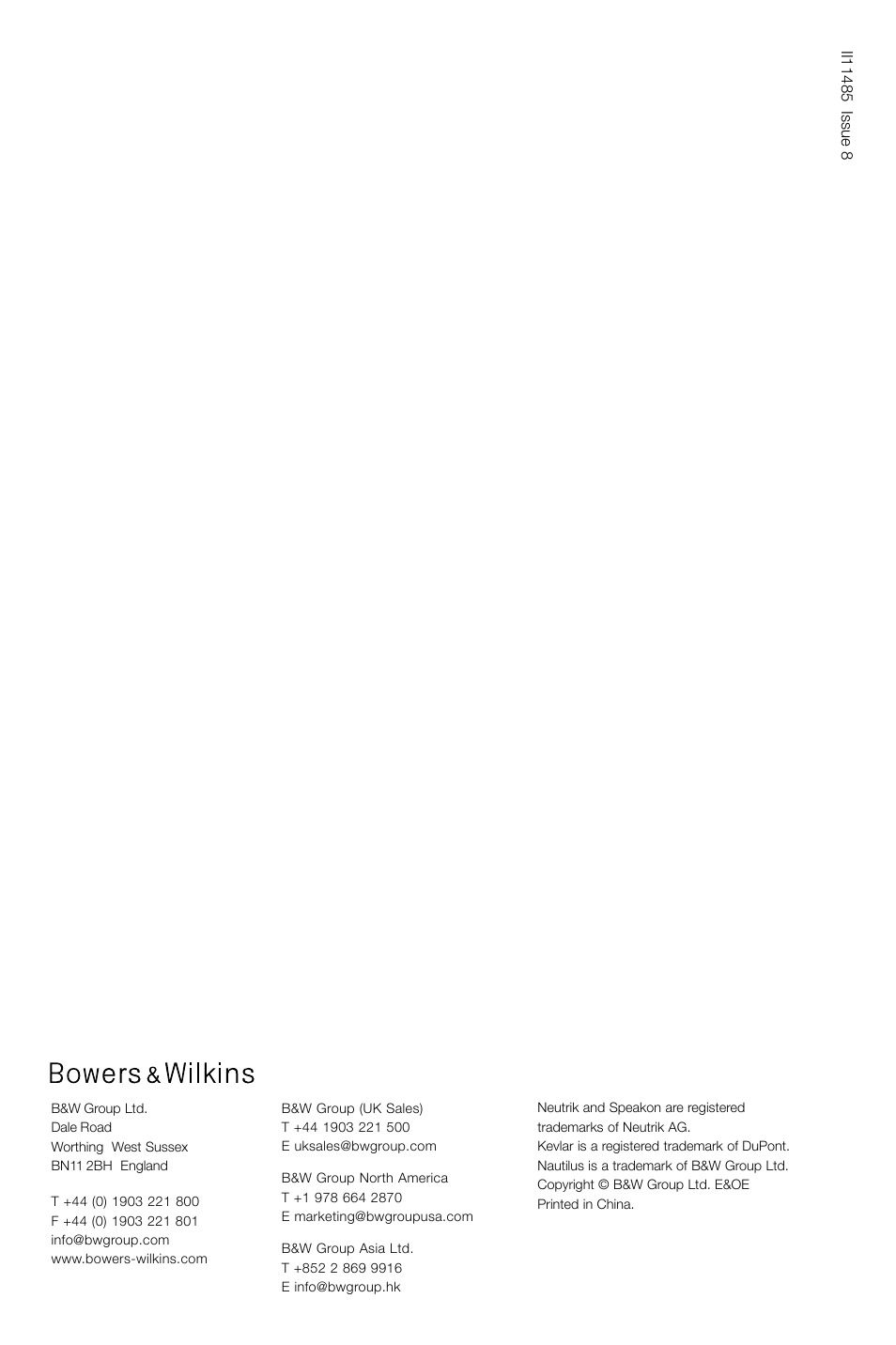 Bowers & Wilkins CT700 SERIES CT7.4 LCRS User Manual | Page 48 / 48