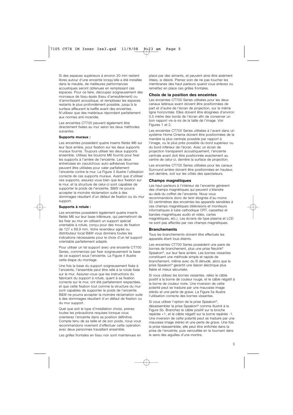 Bowers & Wilkins CT700 SERIES CT7.4 LCRS User Manual | Page 8 / 48