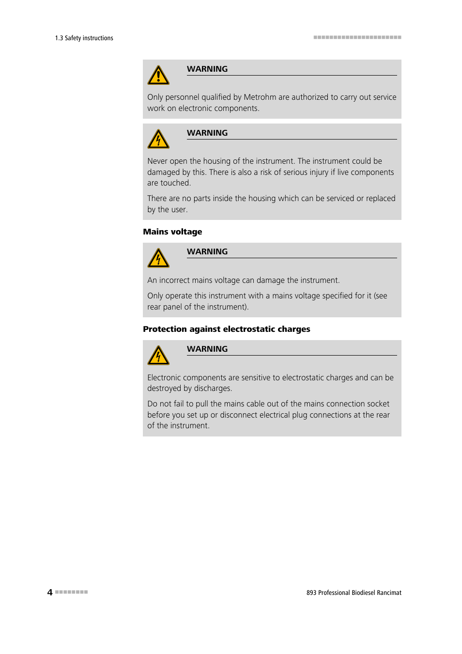 Metrohm 893 Professional Biodiesel Rancimat User Manual | Page 12 / 60