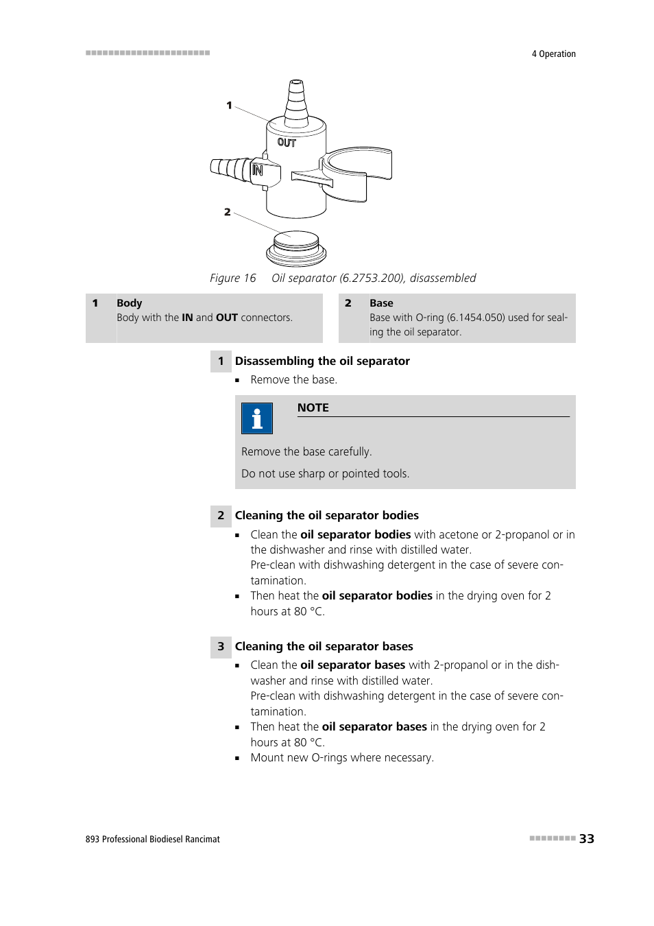 Figure 16, Oil separator (6.2753.200), disassembled | Metrohm 893 Professional Biodiesel Rancimat User Manual | Page 41 / 60