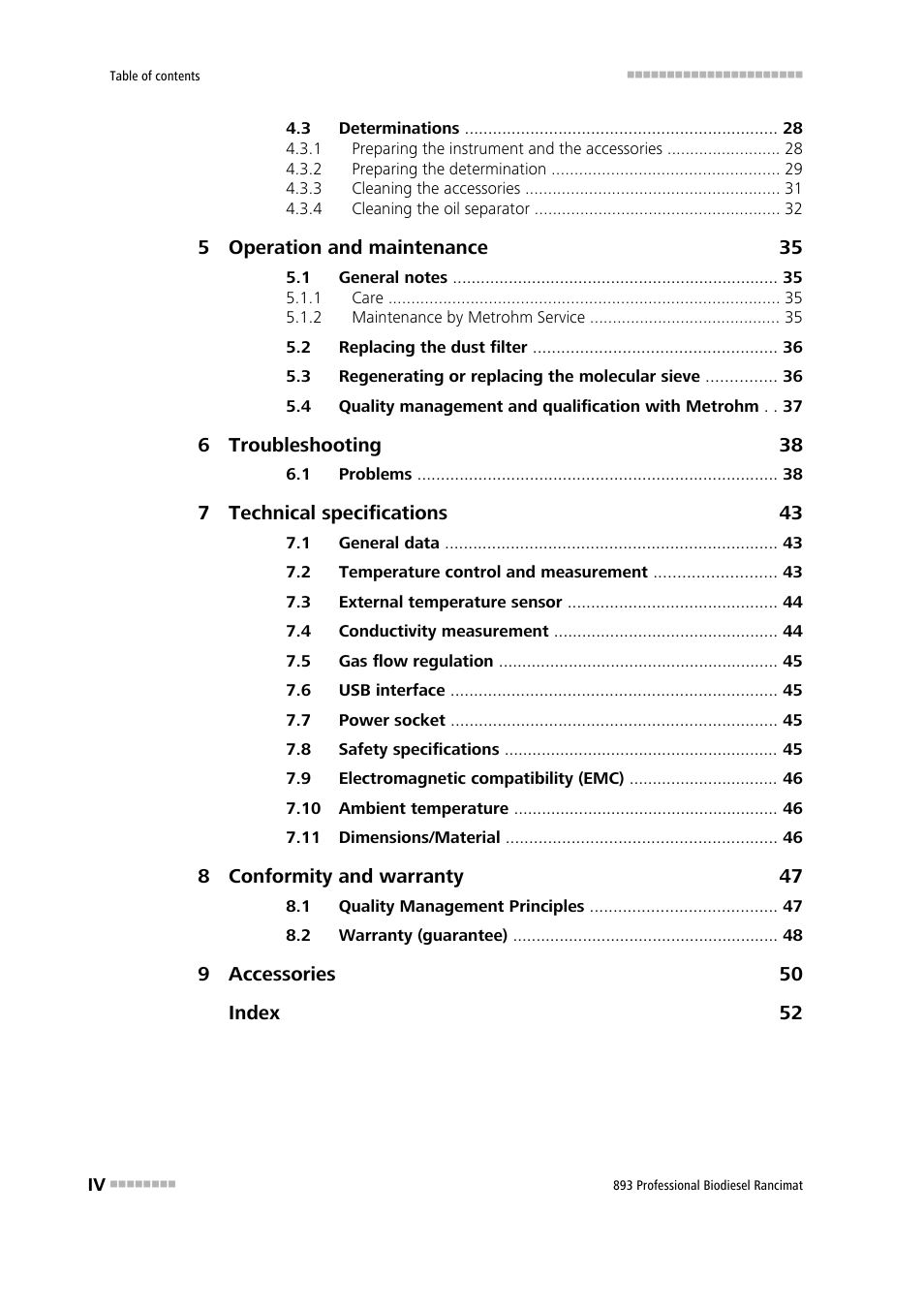 Metrohm 893 Professional Biodiesel Rancimat User Manual | Page 6 / 60