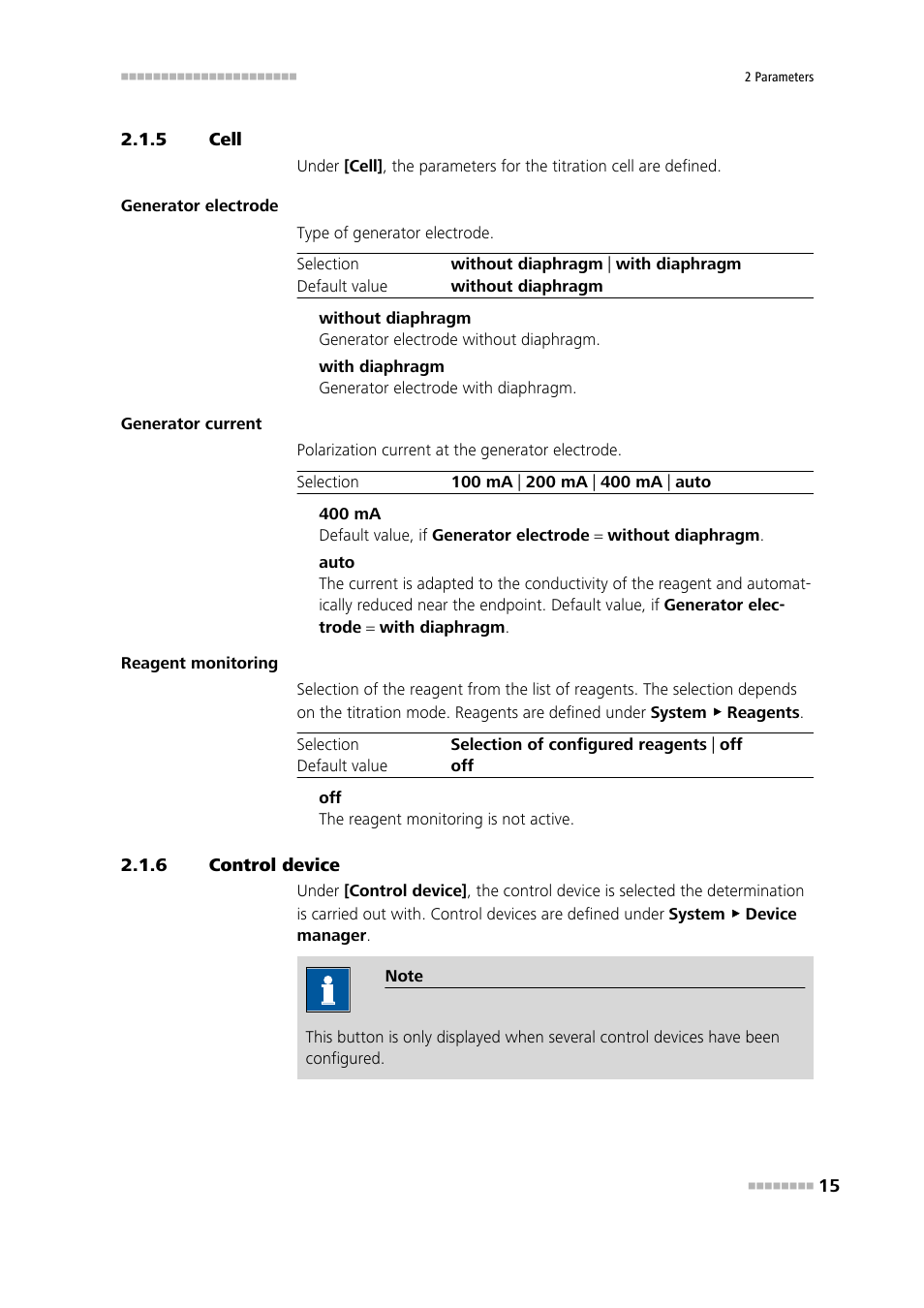 5 cell, 6 control device, Cell | Control device | Metrohm 840 PC Control 6.0 / Touch Control User Manual | Page 21 / 34