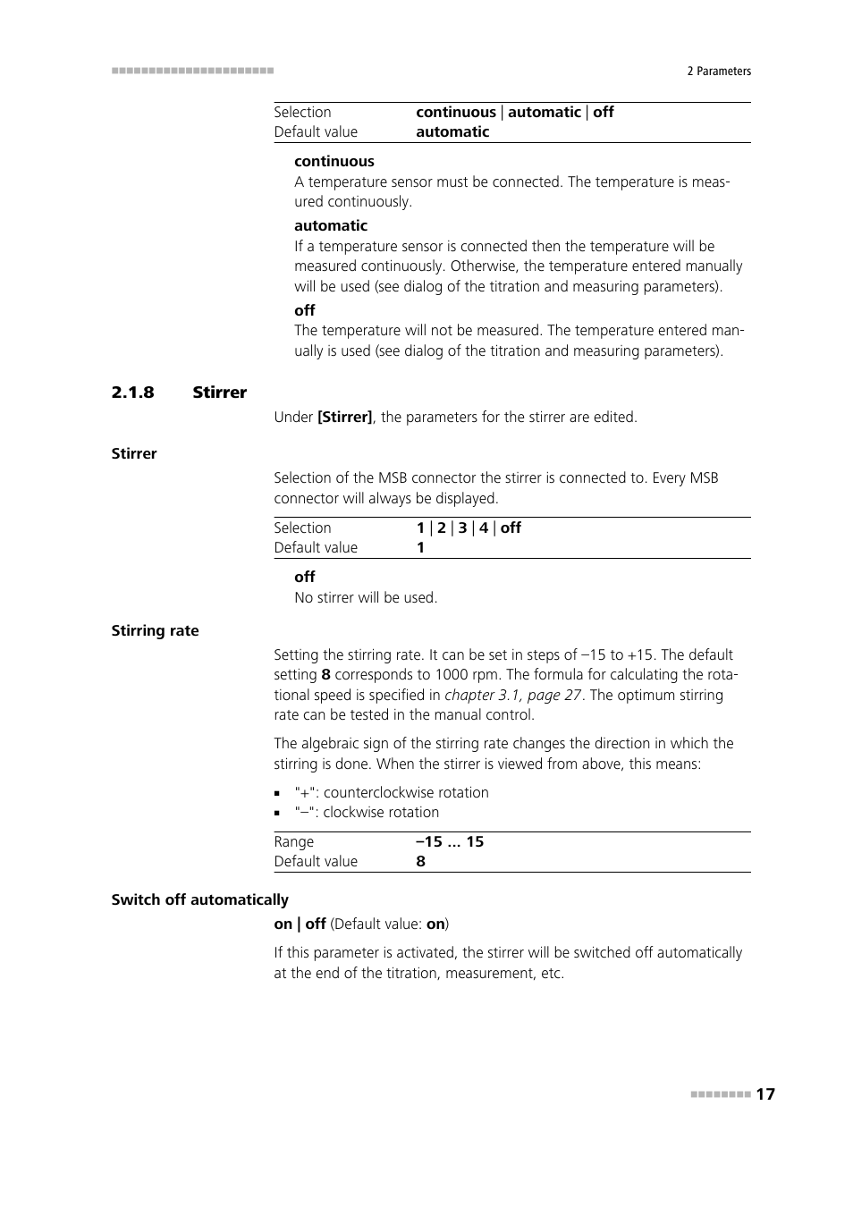 8 stirrer, Stirrer | Metrohm 840 PC Control 6.0 / Touch Control User Manual | Page 23 / 34