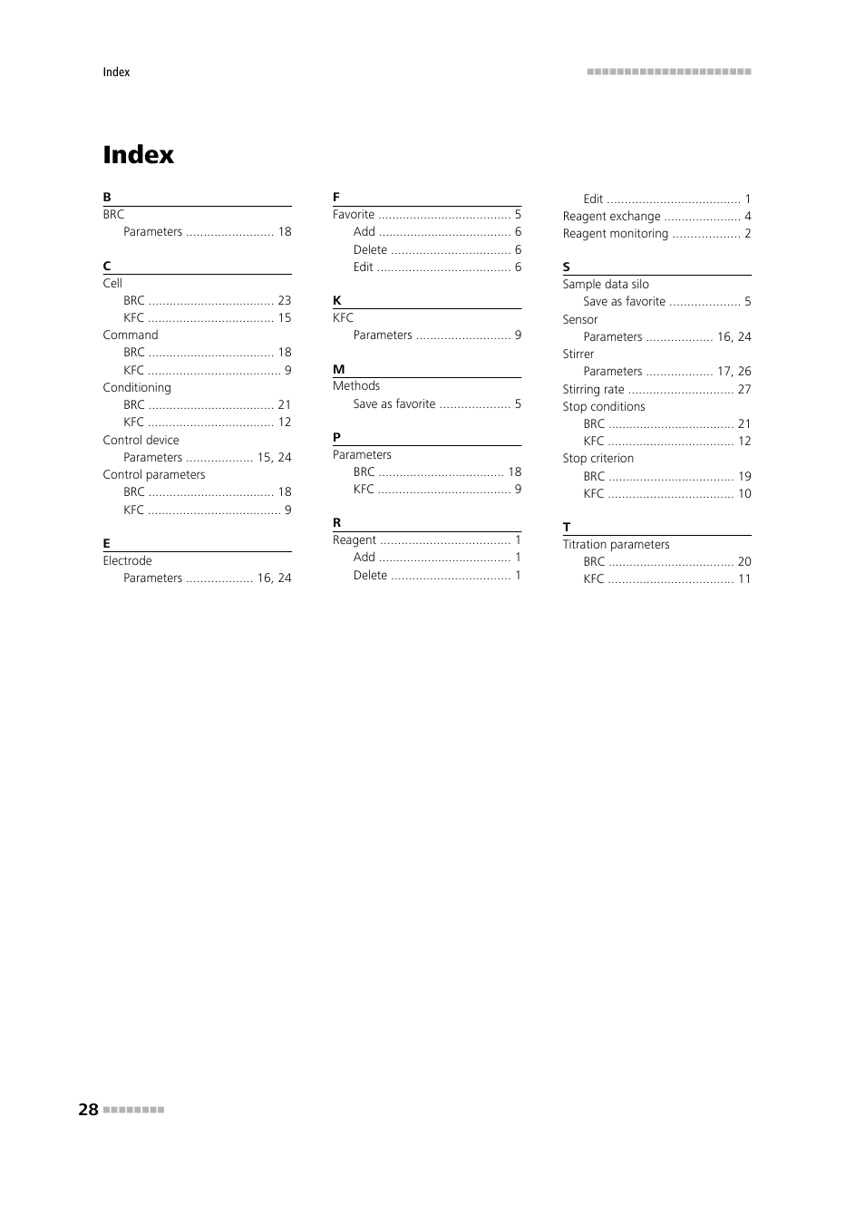 Index | Metrohm 840 PC Control 6.0 / Touch Control User Manual | Page 34 / 34