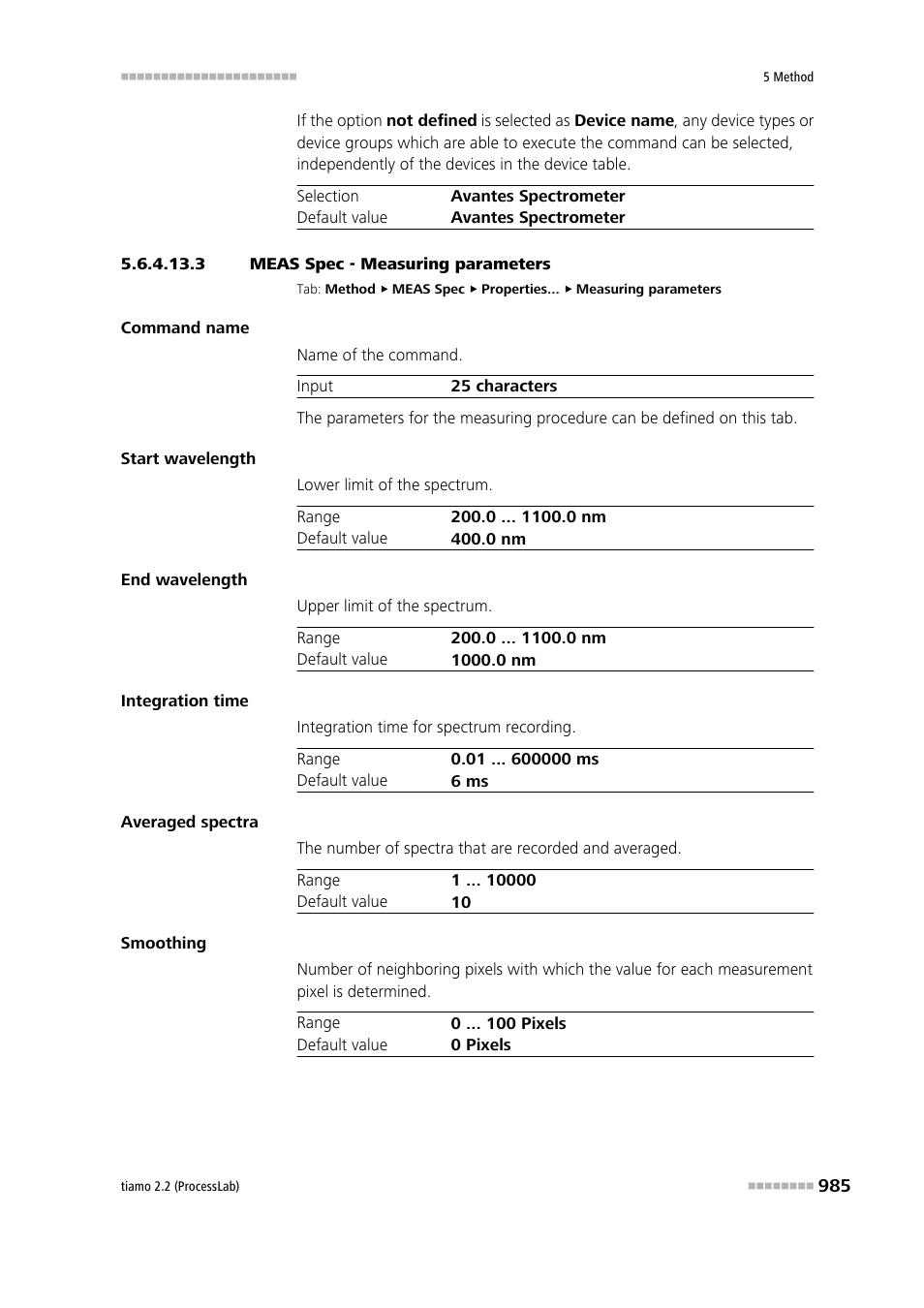 3 meas spec - measuring parameters | Metrohm tiamo 2.2 (ProcessLab) User Manual | Page 1001 / 1644