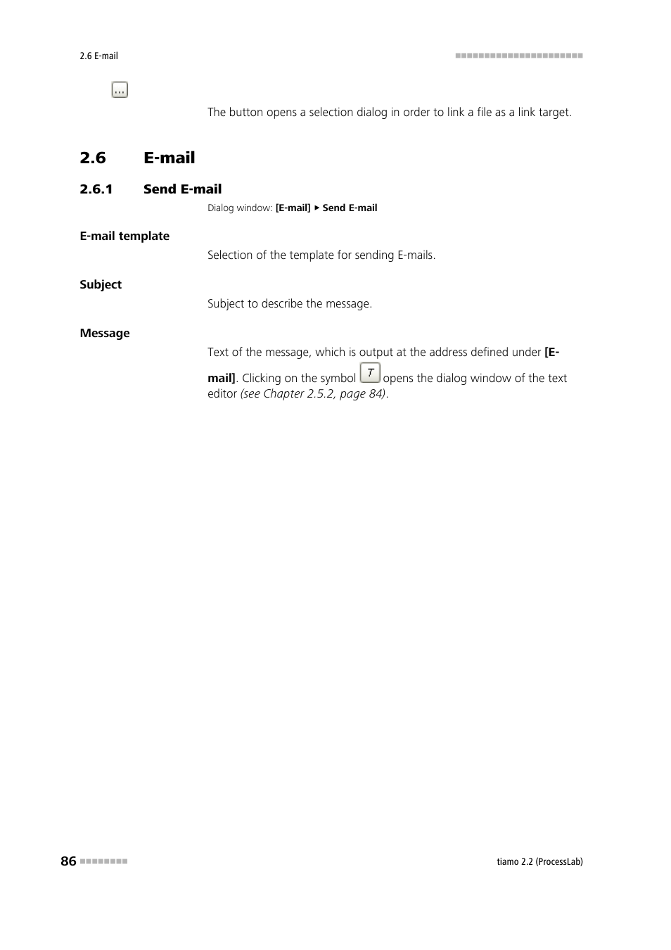 6 e-mail, 1 send e-mail, E-mail | Send e-mail | Metrohm tiamo 2.2 (ProcessLab) User Manual | Page 102 / 1644