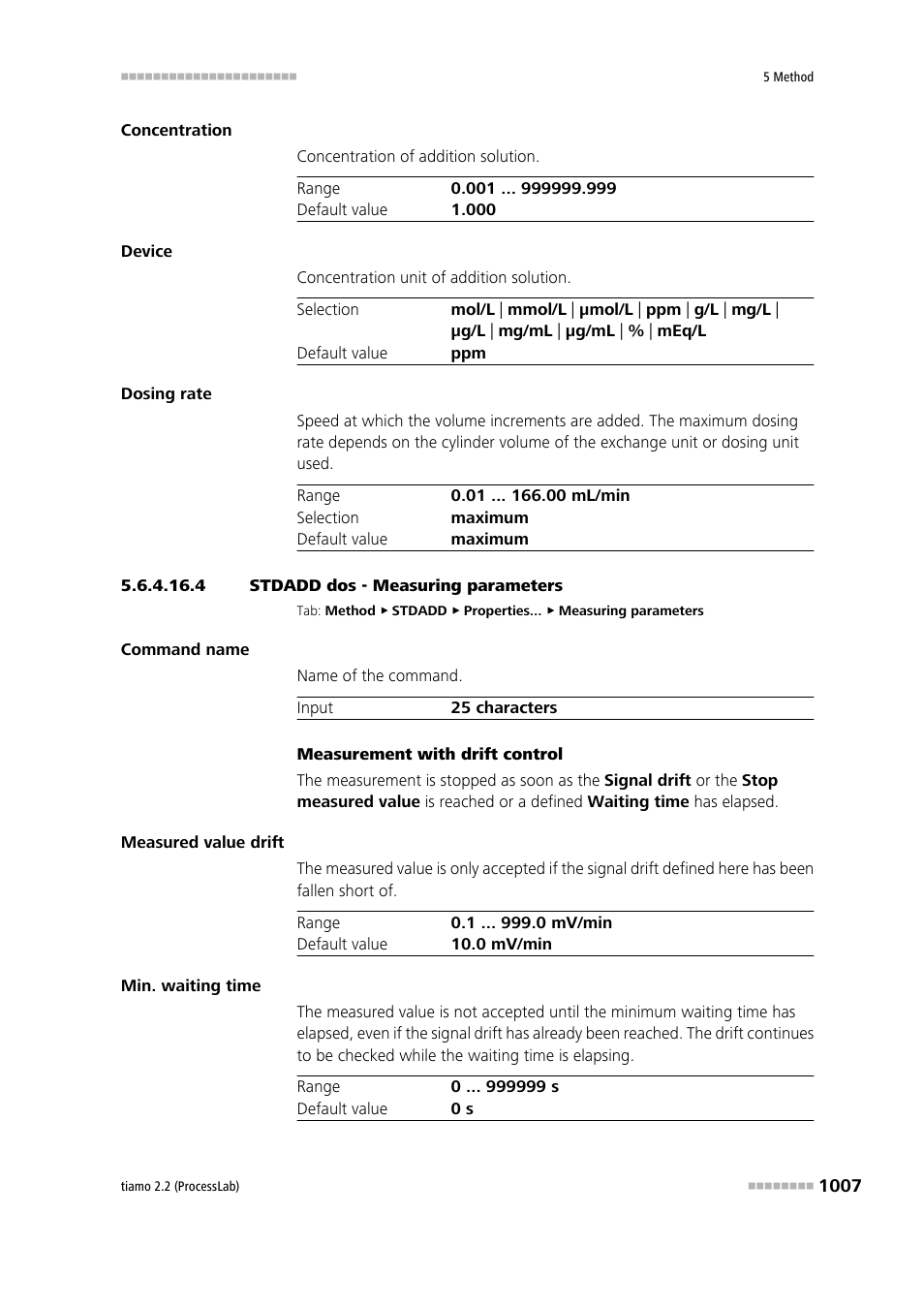 4 stdadd dos - measuring parameters | Metrohm tiamo 2.2 (ProcessLab) User Manual | Page 1023 / 1644