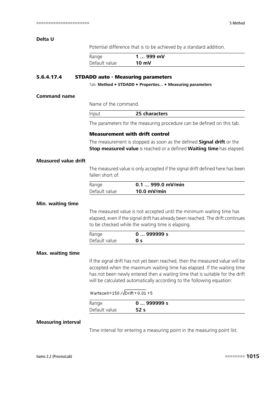 4 stdadd auto - measuring parameters | Metrohm tiamo 2.2 (ProcessLab) User Manual | Page 1031 / 1644