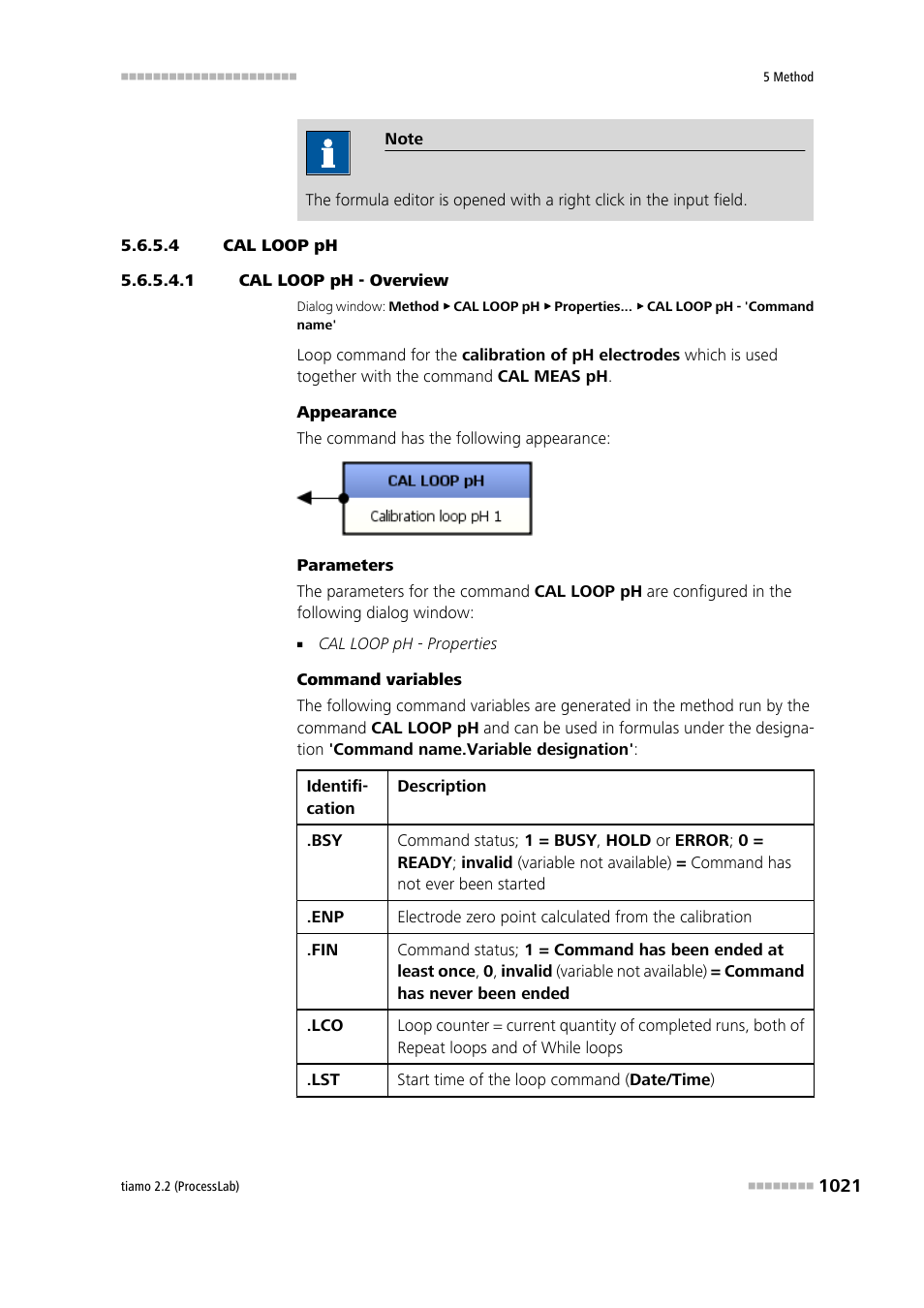 4 cal loop ph, 1 cal loop ph - overview, Cal loop ph | Metrohm tiamo 2.2 (ProcessLab) User Manual | Page 1037 / 1644