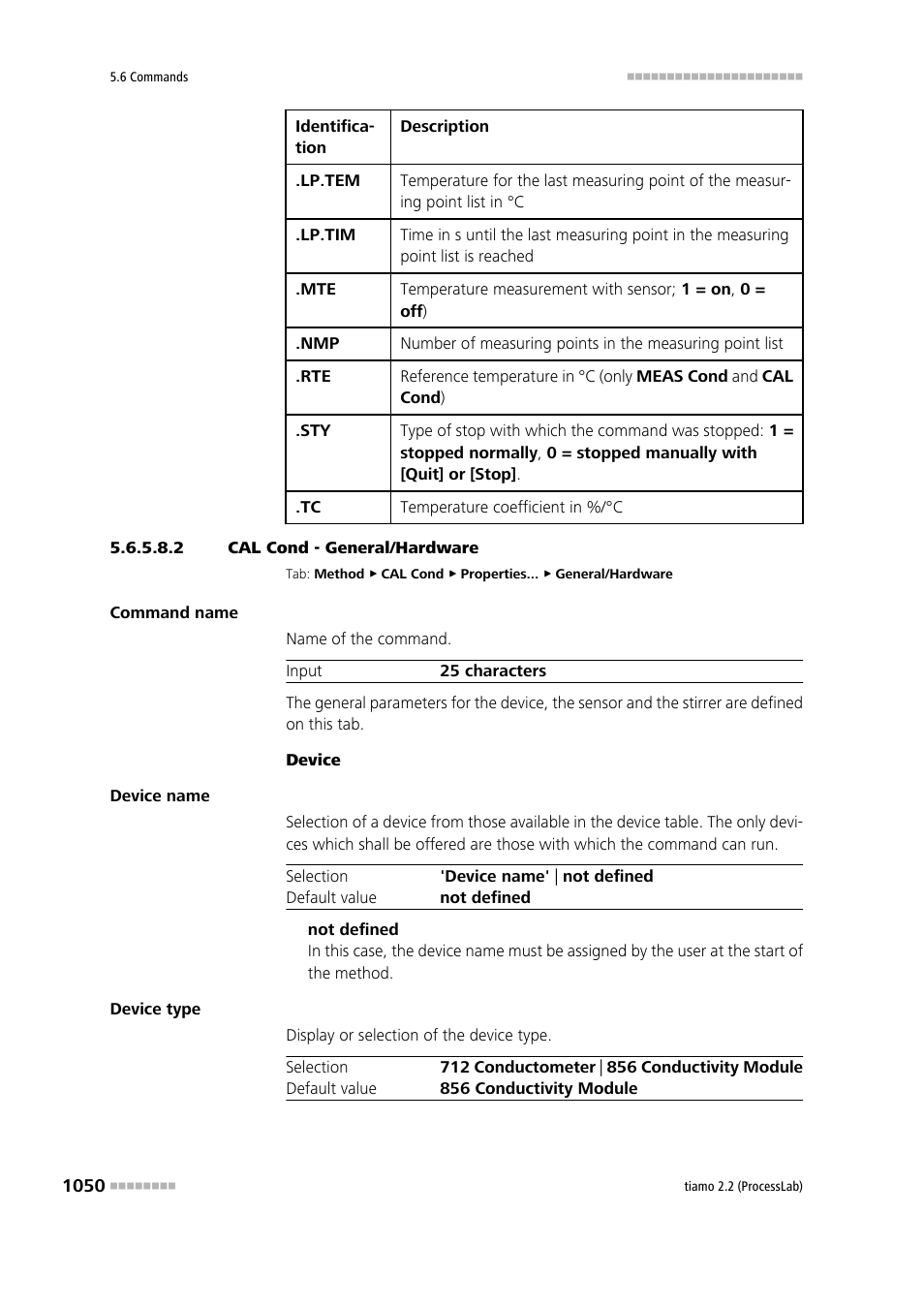 2 cal cond - general/hardware | Metrohm tiamo 2.2 (ProcessLab) User Manual | Page 1066 / 1644