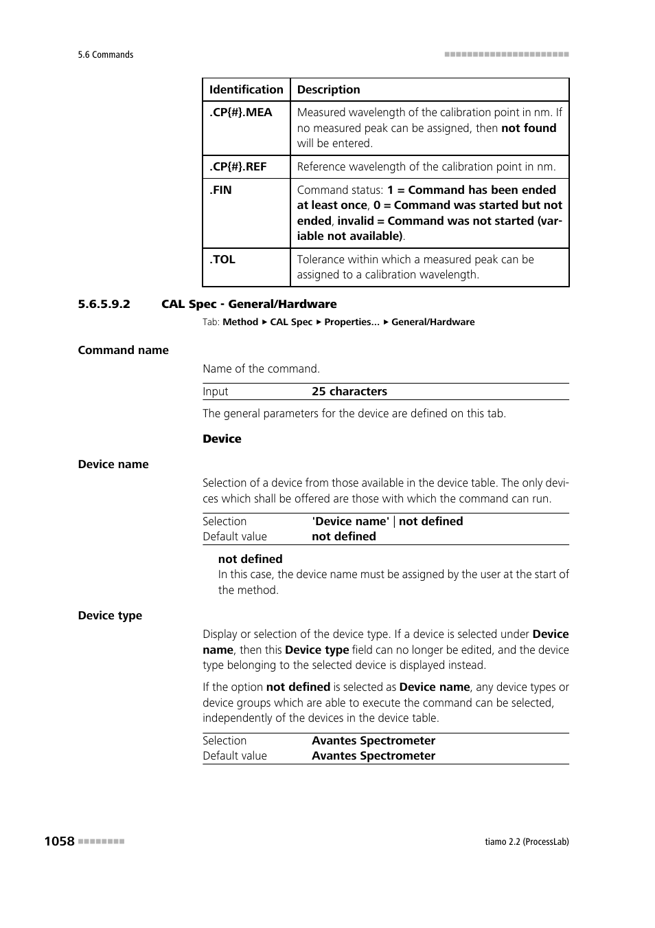 2 cal spec - general/hardware | Metrohm tiamo 2.2 (ProcessLab) User Manual | Page 1074 / 1644