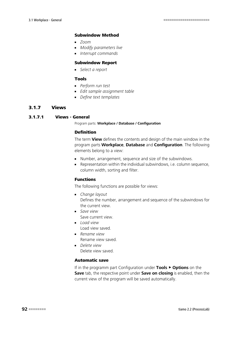 7 views, 1 views - general, Views | Views 0 | Metrohm tiamo 2.2 (ProcessLab) User Manual | Page 108 / 1644