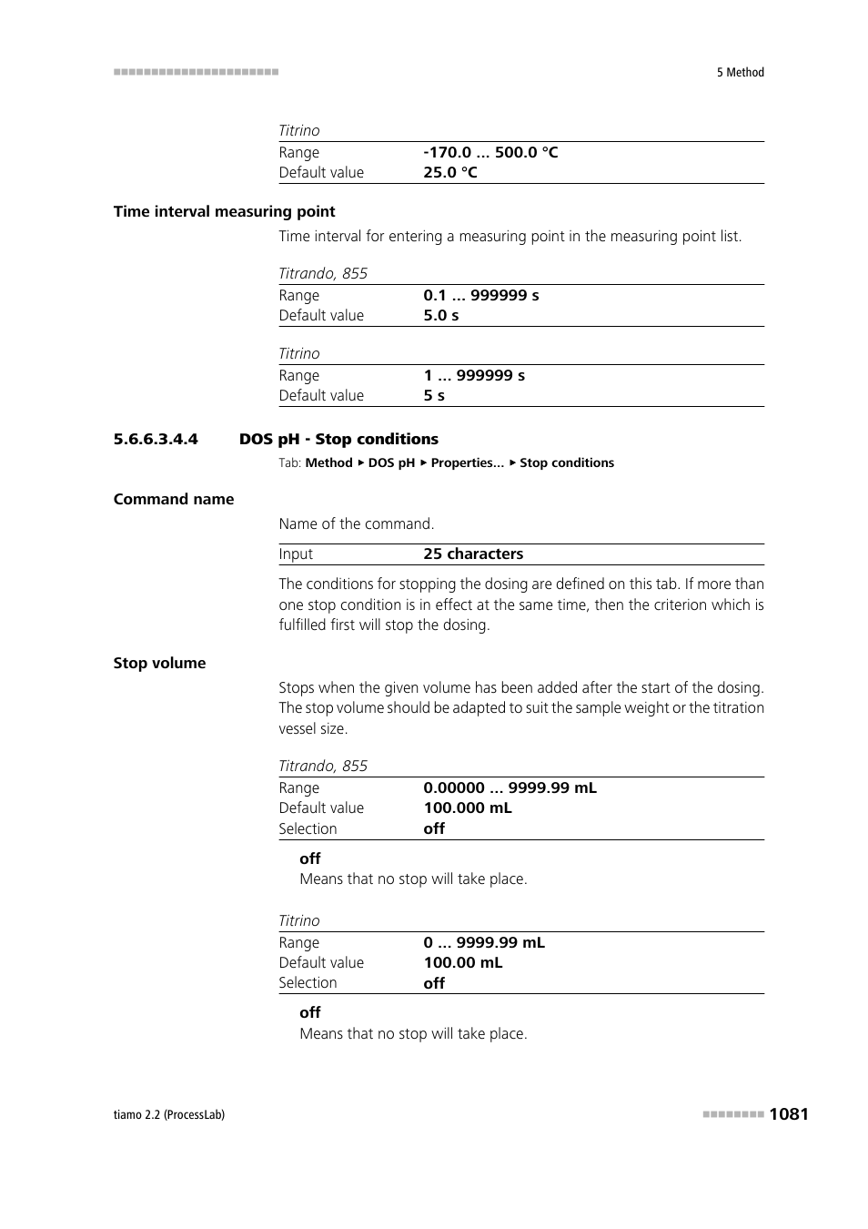 4 dos ph - stop conditions, Stop conditions | Metrohm tiamo 2.2 (ProcessLab) User Manual | Page 1097 / 1644