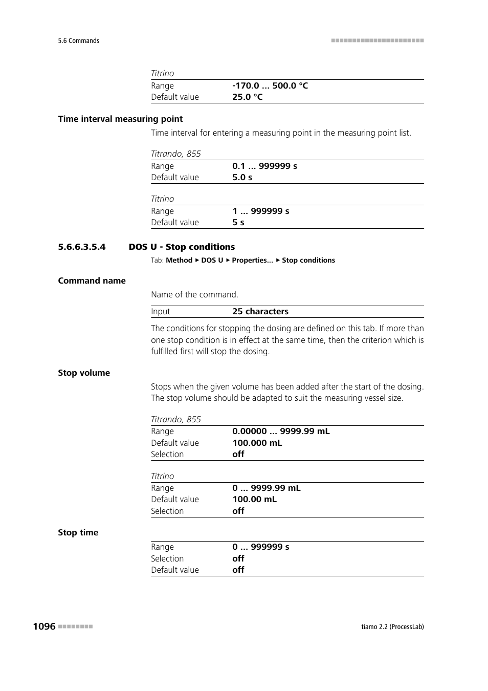 4 dos u - stop conditions, Stop conditions | Metrohm tiamo 2.2 (ProcessLab) User Manual | Page 1112 / 1644