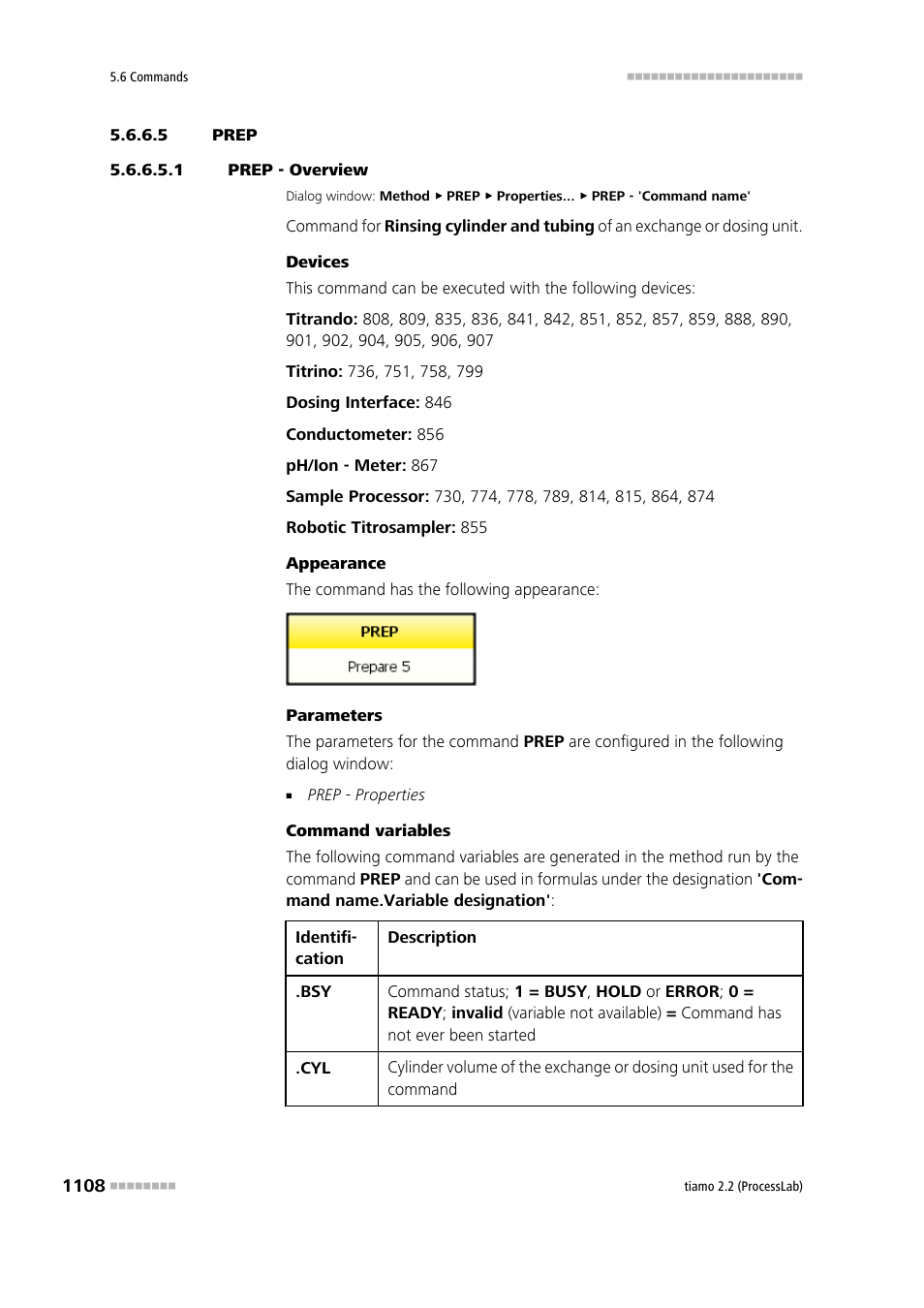 5 prep, 1 prep - overview, Prep | Metrohm tiamo 2.2 (ProcessLab) User Manual | Page 1124 / 1644