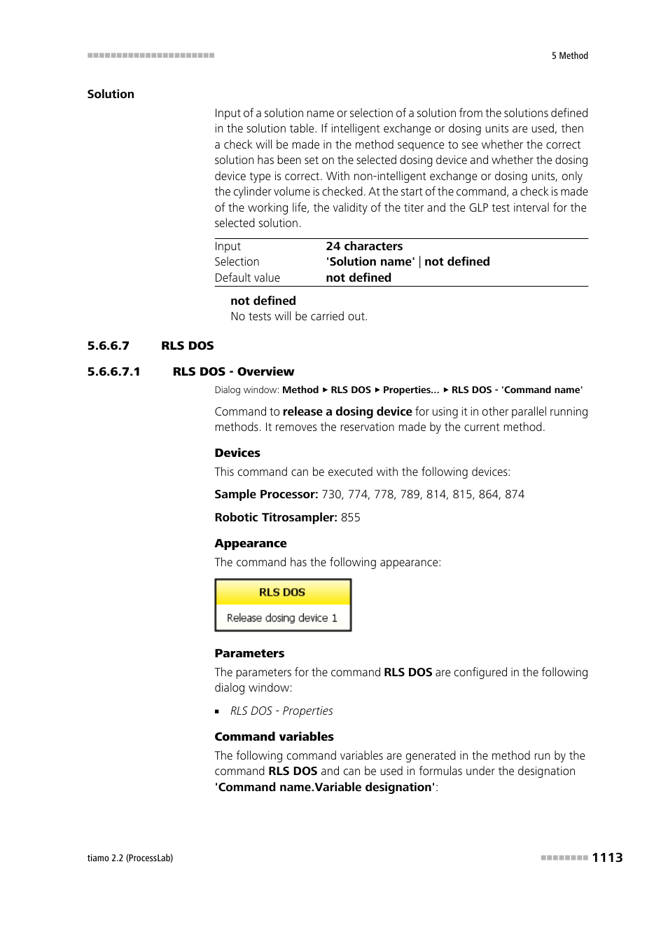 7 rls dos, 1 rls dos - overview, Rls dos | Metrohm tiamo 2.2 (ProcessLab) User Manual | Page 1129 / 1644