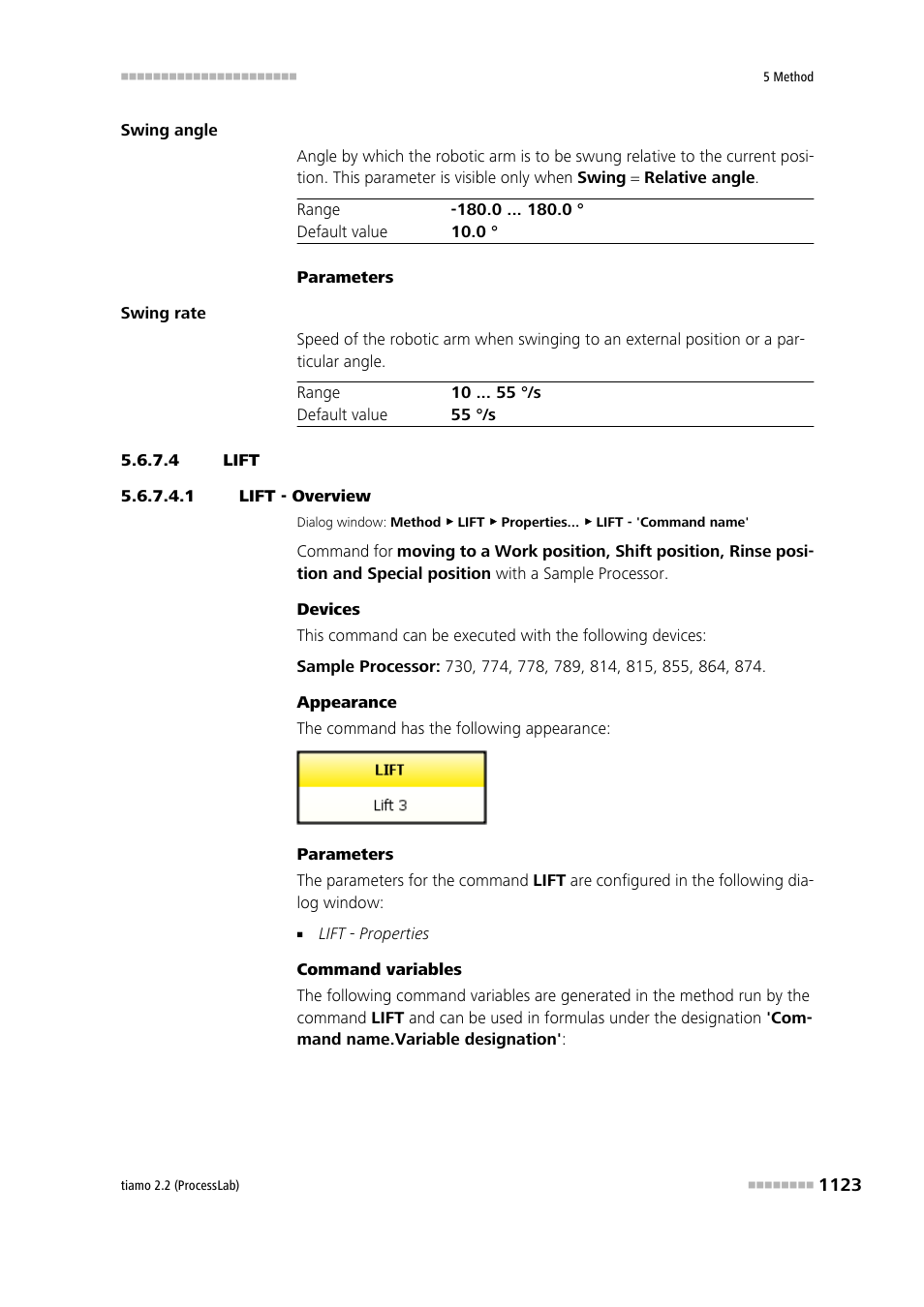 4 lift, 1 lift - overview, Lift | Metrohm tiamo 2.2 (ProcessLab) User Manual | Page 1139 / 1644