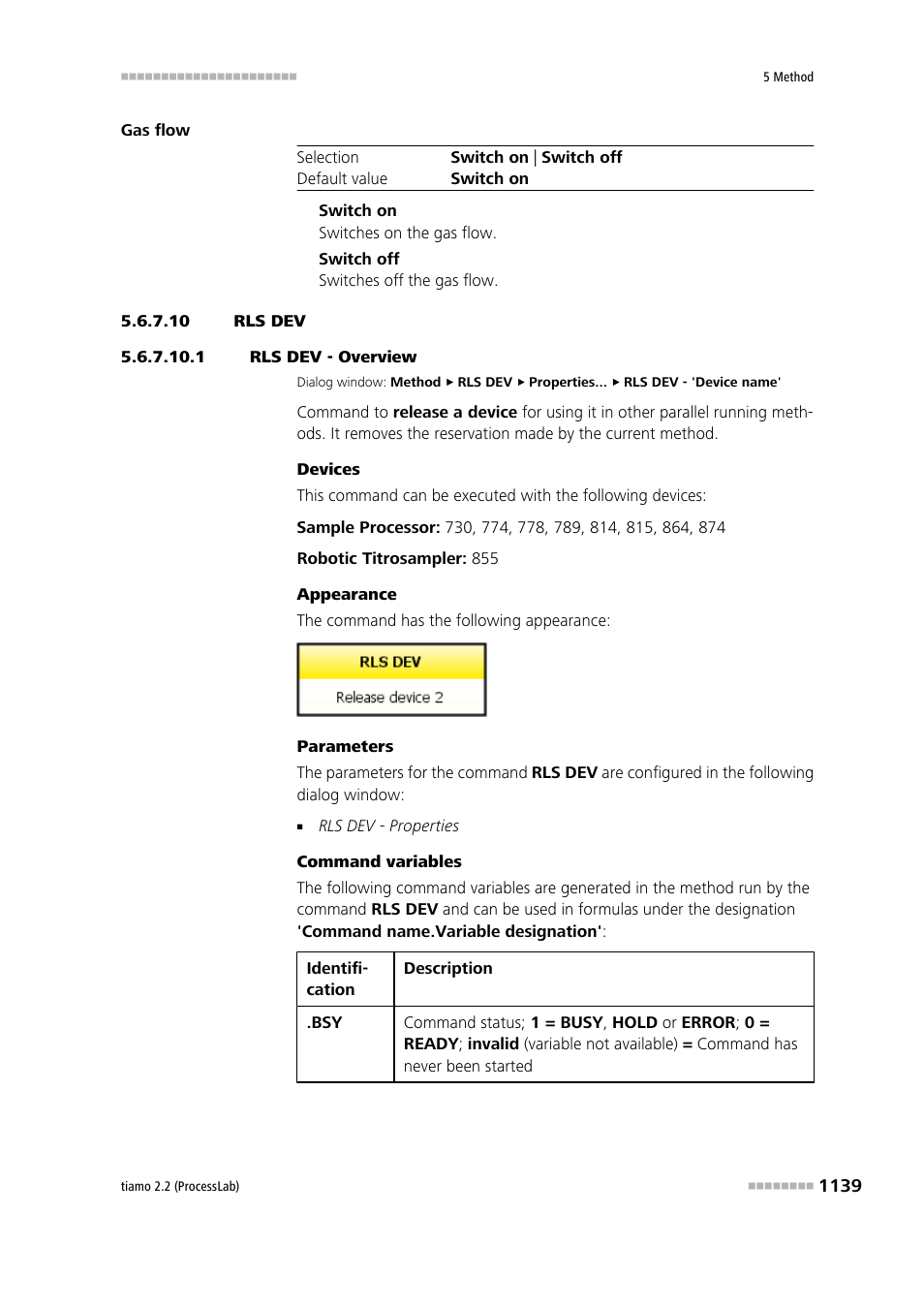 10 rls dev, 1 rls dev - overview, Rls dev | Metrohm tiamo 2.2 (ProcessLab) User Manual | Page 1155 / 1644