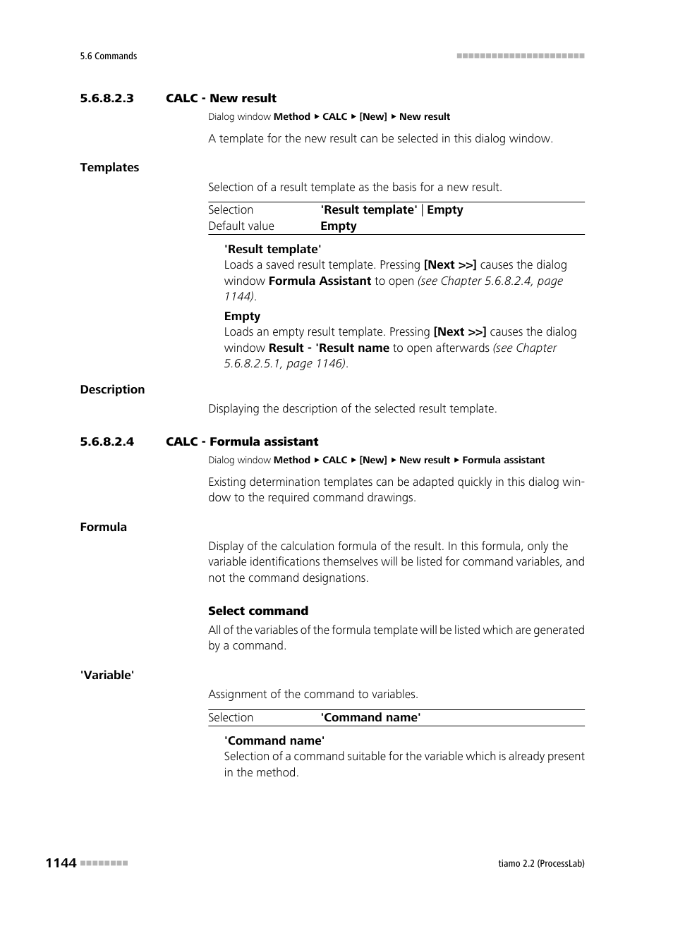 3 calc - new result, 4 calc - formula assistant | Metrohm tiamo 2.2 (ProcessLab) User Manual | Page 1160 / 1644