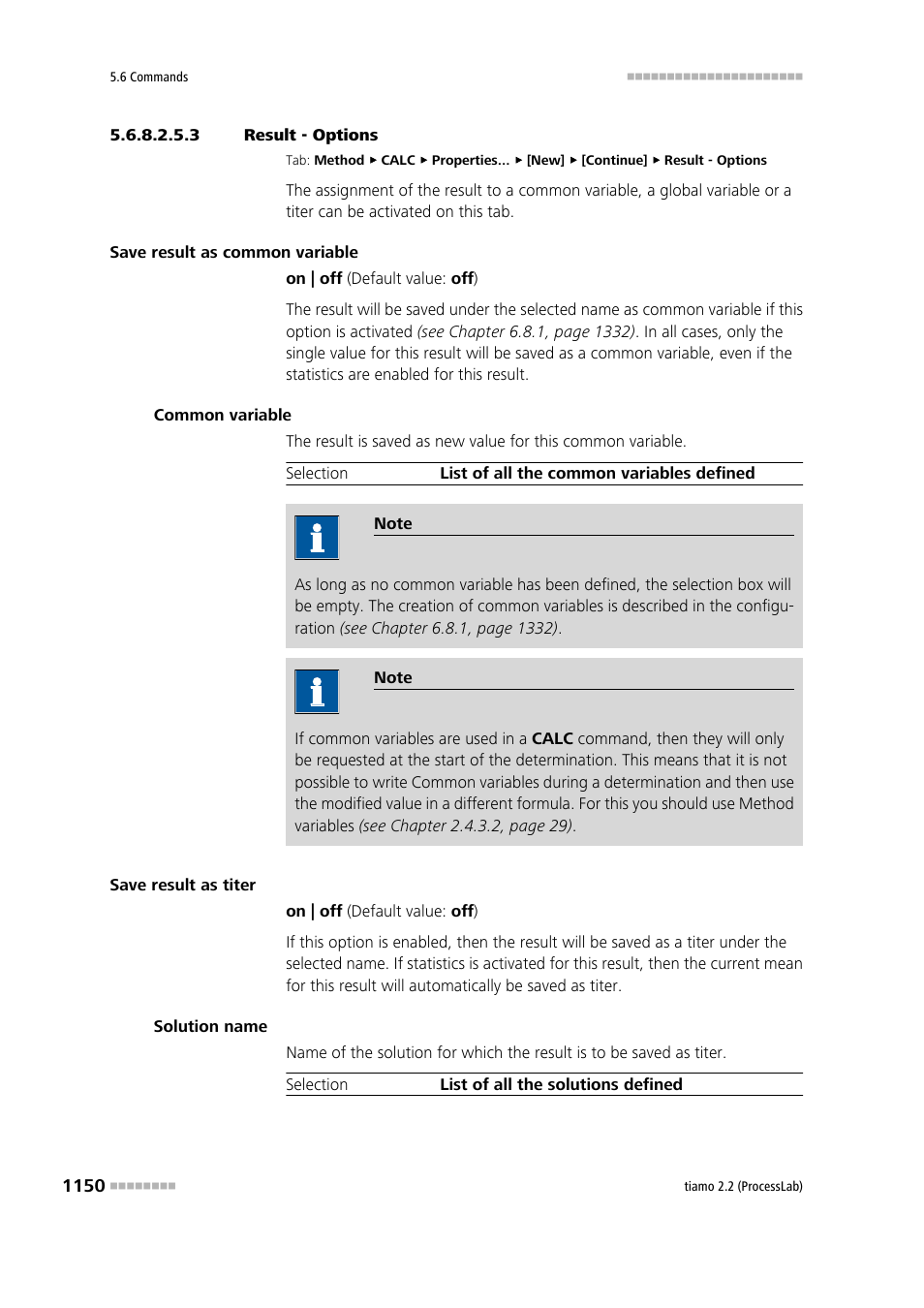 3 result - options, Options | Metrohm tiamo 2.2 (ProcessLab) User Manual | Page 1166 / 1644