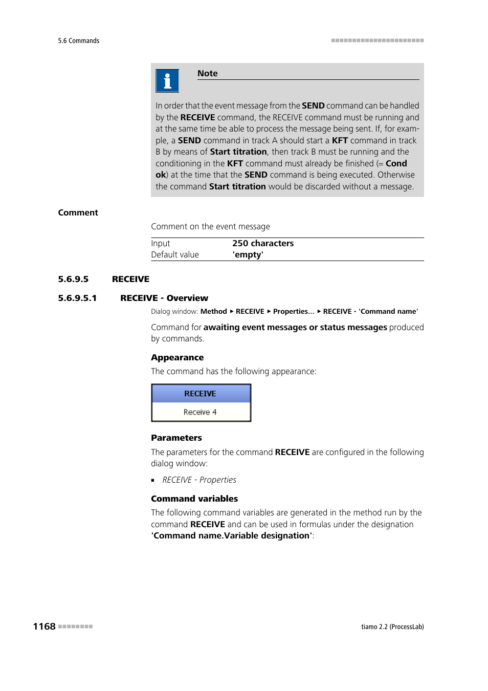 5 receive, 1 receive - overview, Receive | Metrohm tiamo 2.2 (ProcessLab) User Manual | Page 1184 / 1644