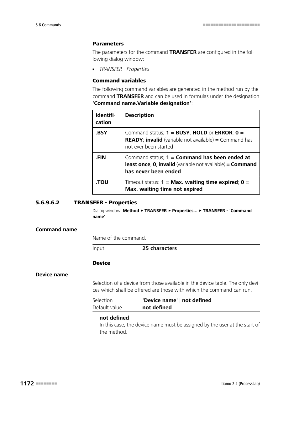 2 transfer - properties | Metrohm tiamo 2.2 (ProcessLab) User Manual | Page 1188 / 1644