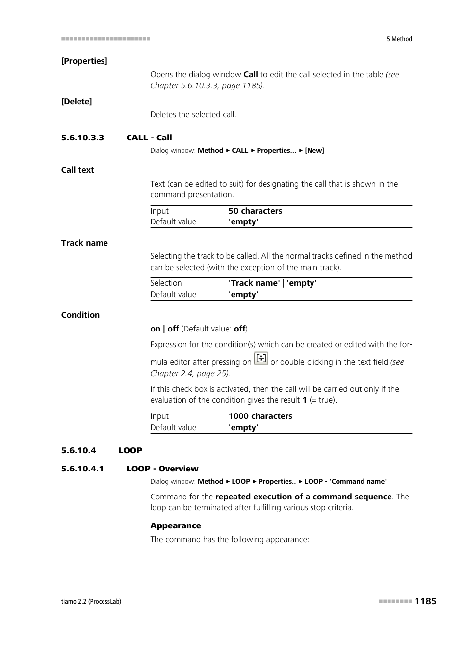 3 call - call, 4 loop, 1 loop - overview | Loop | Metrohm tiamo 2.2 (ProcessLab) User Manual | Page 1201 / 1644