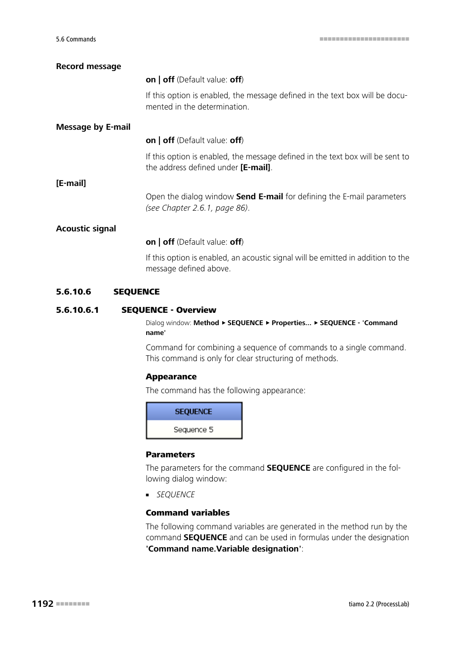 6 sequence, 1 sequence - overview, Sequence | Metrohm tiamo 2.2 (ProcessLab) User Manual | Page 1208 / 1644