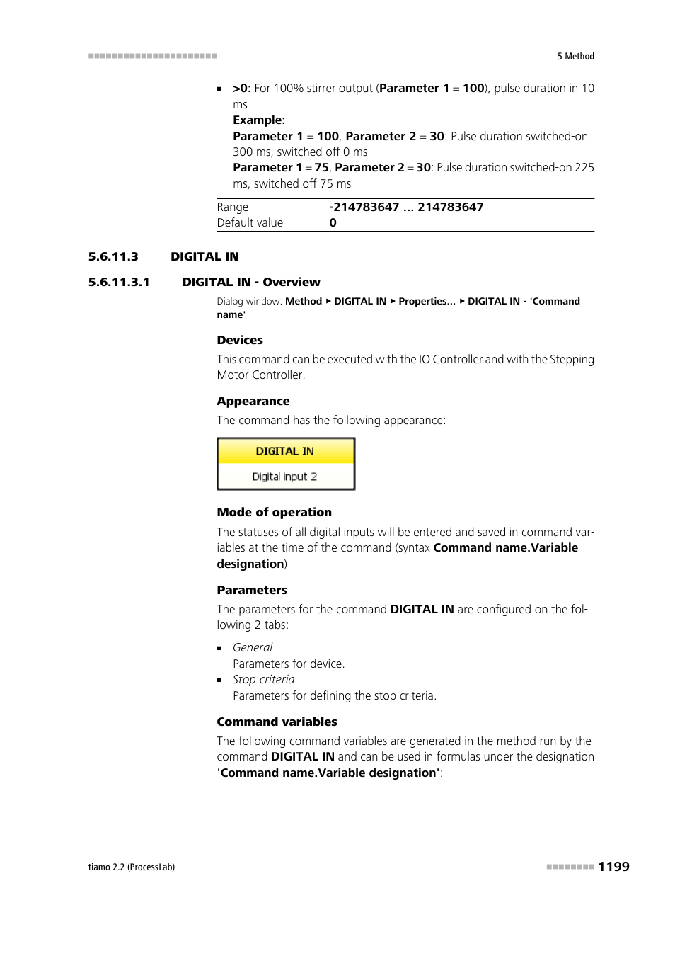 3 digital in, 1 digital in - overview, Digital in | Metrohm tiamo 2.2 (ProcessLab) User Manual | Page 1215 / 1644