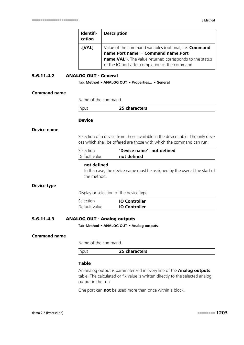 2 analog out - general, 3 analog out - analog outputs | Metrohm tiamo 2.2 (ProcessLab) User Manual | Page 1219 / 1644