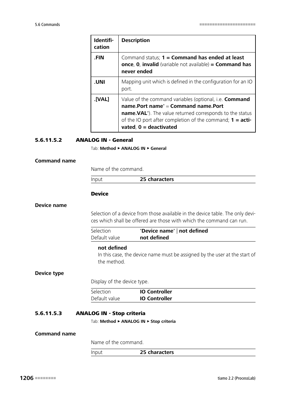 2 analog in - general, 3 analog in - stop criteria | Metrohm tiamo 2.2 (ProcessLab) User Manual | Page 1222 / 1644