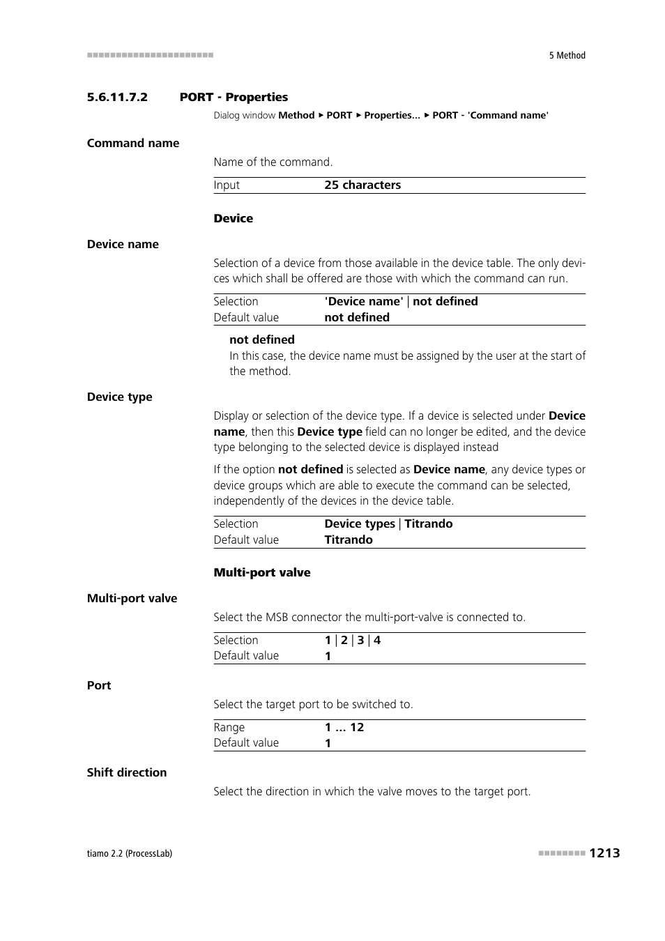 2 port - properties | Metrohm tiamo 2.2 (ProcessLab) User Manual | Page 1229 / 1644